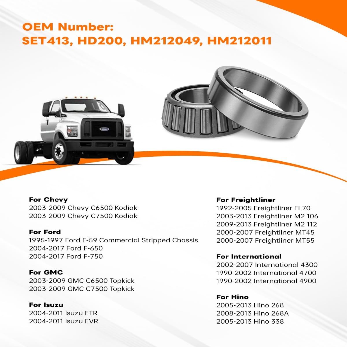 SET413 Tapered Roller Bearing Cone and Cup Assembly with C6500 C7500 Kodiak, …