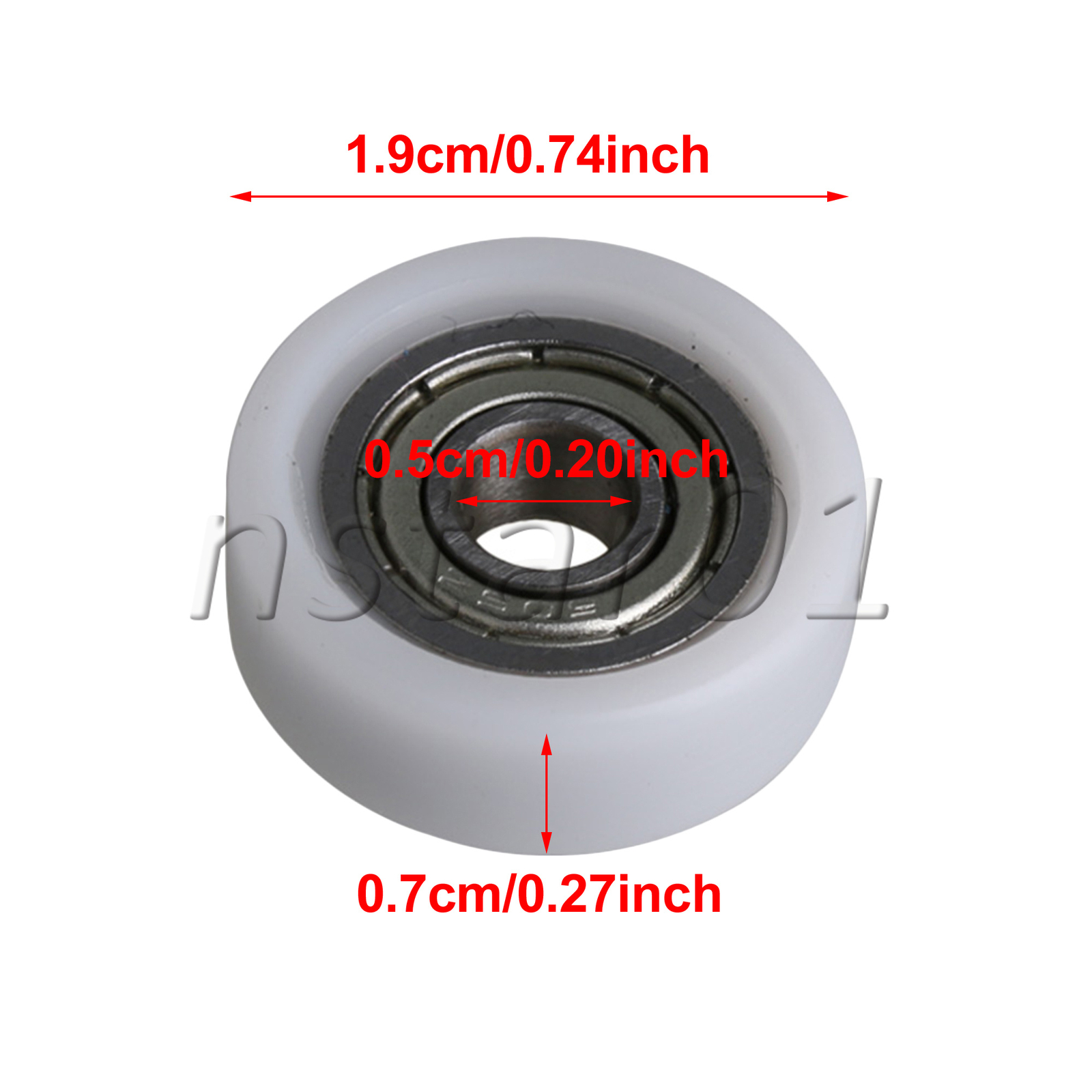 Round Nylon Pulley Wheels Roller Bearing for Slide Window Door Set of 12 White