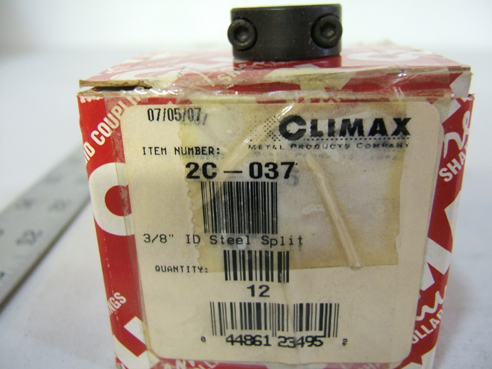 CLIMAX, 2C-037, 3/8″ ID 2PC CLAMP, SHAFT COLLAR, STEEL, PRICE EACH