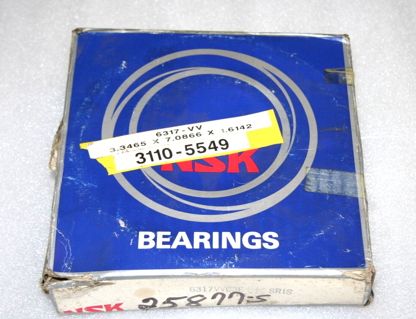 NSK 6317VVC3E Sealed Deep Groove Ball Bearing 6317 VV.C3.E * NEW *