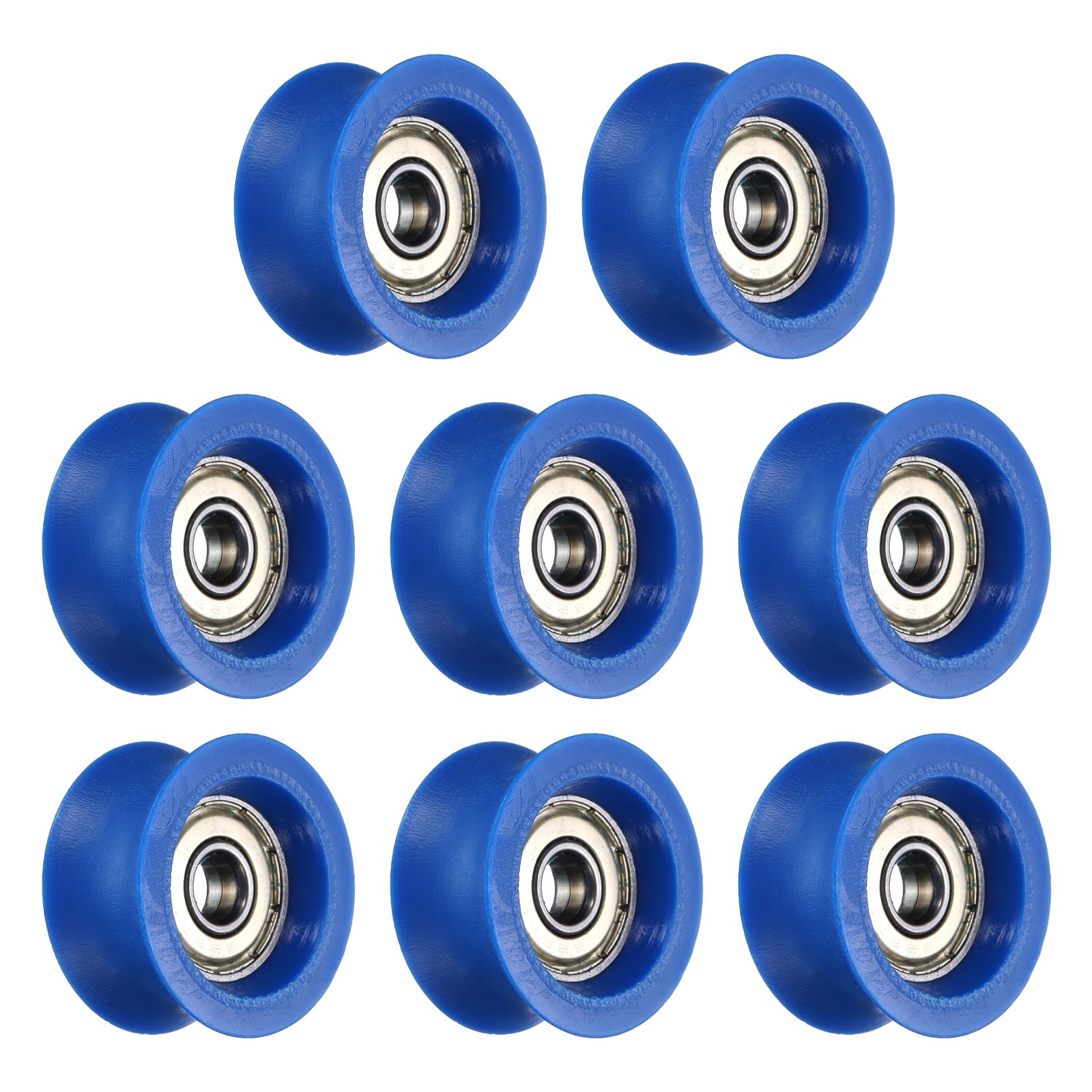 8 Pcs Blue Groove Plastic Guide Bearing 6×28.5x14mm Pulley Roller