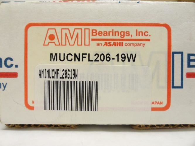 182916 New In Box; AMI MUCNFL206-19W Flange Bearing; 1-3/16″ID; 2-Bolt