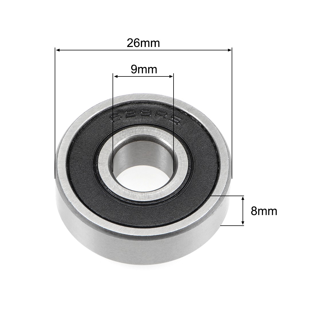 629-2RS Ball Bearing 9x26x8mm Double Sealed ABEC-3 Bearings 5pcs