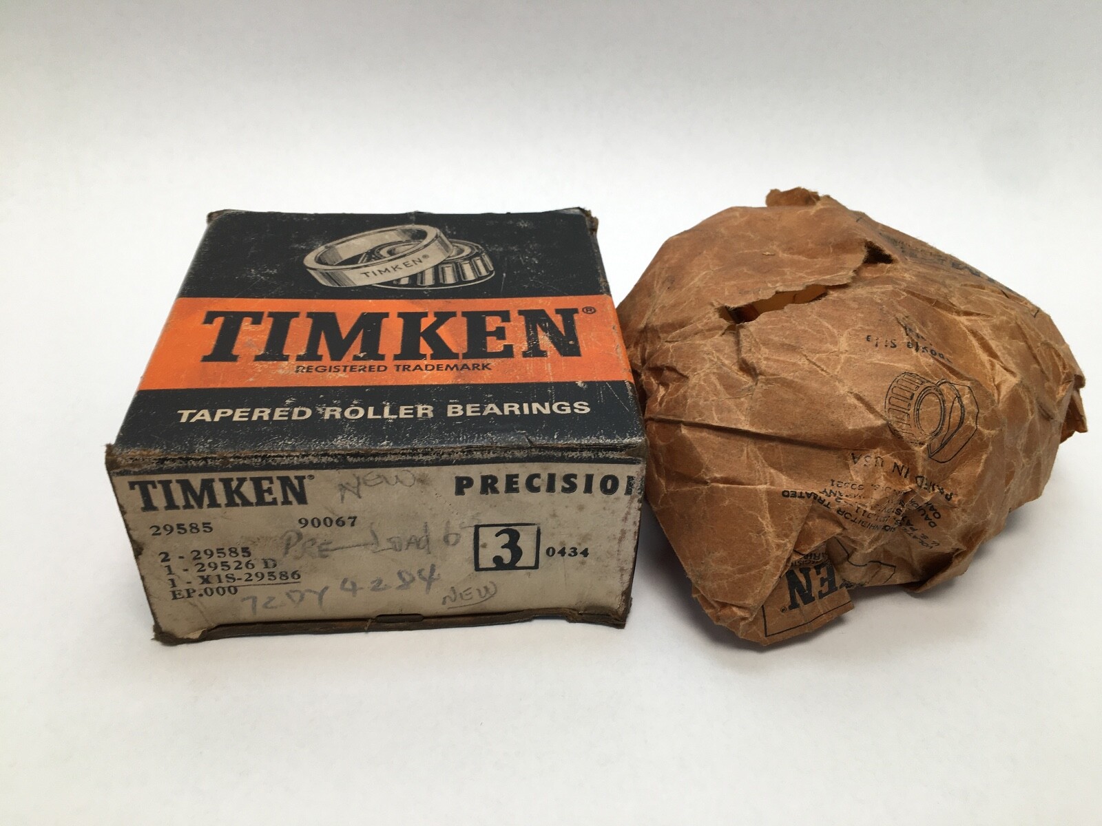 Timken 29585-90067 Double Taper Roller Bearing Cone&Cup 2-1/2″ ID 4-7/16″ OD USA