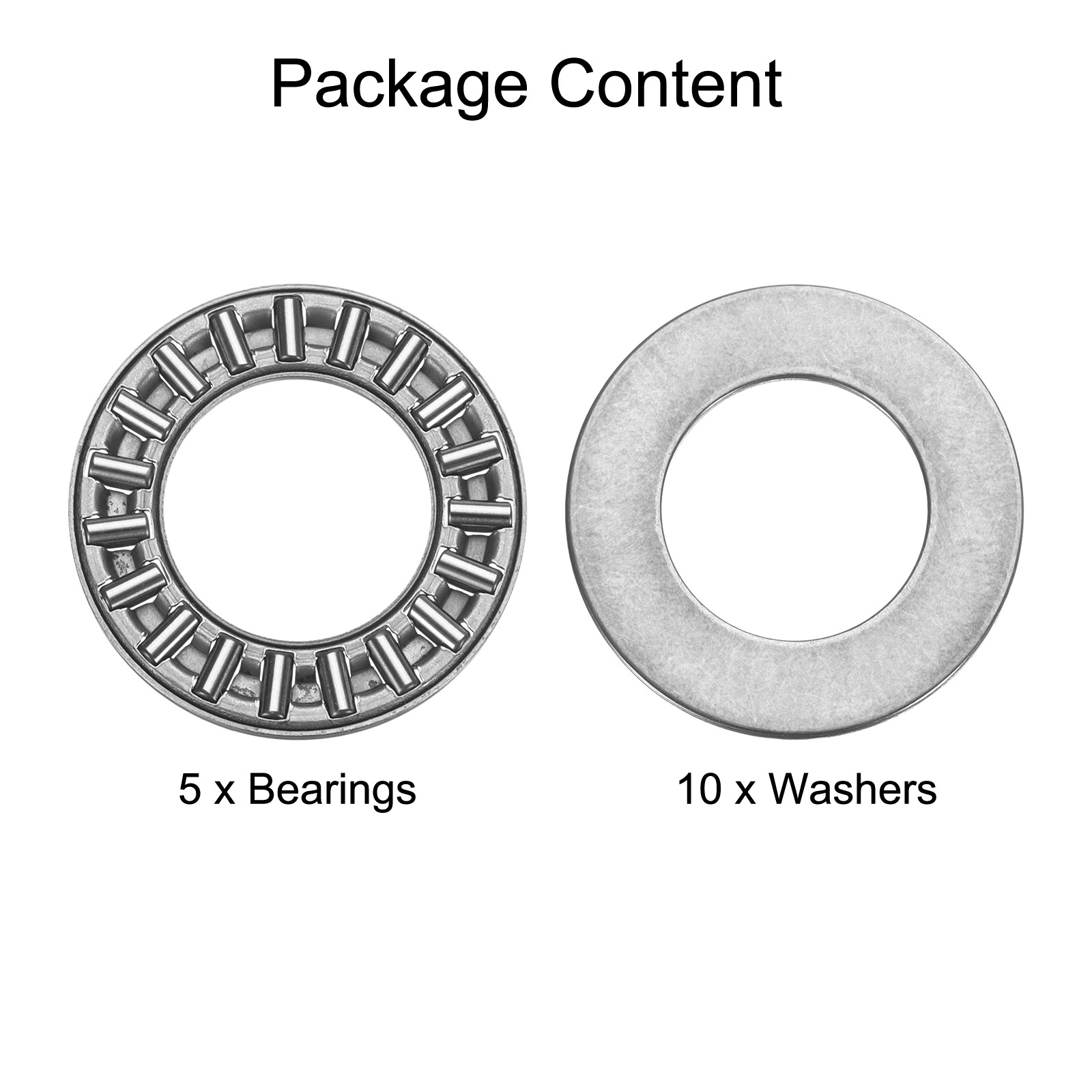 5 Sets AXK1730+2AS Thrust Needle Roller Bearings 17x30x4mm, P5 (ABEC 5)