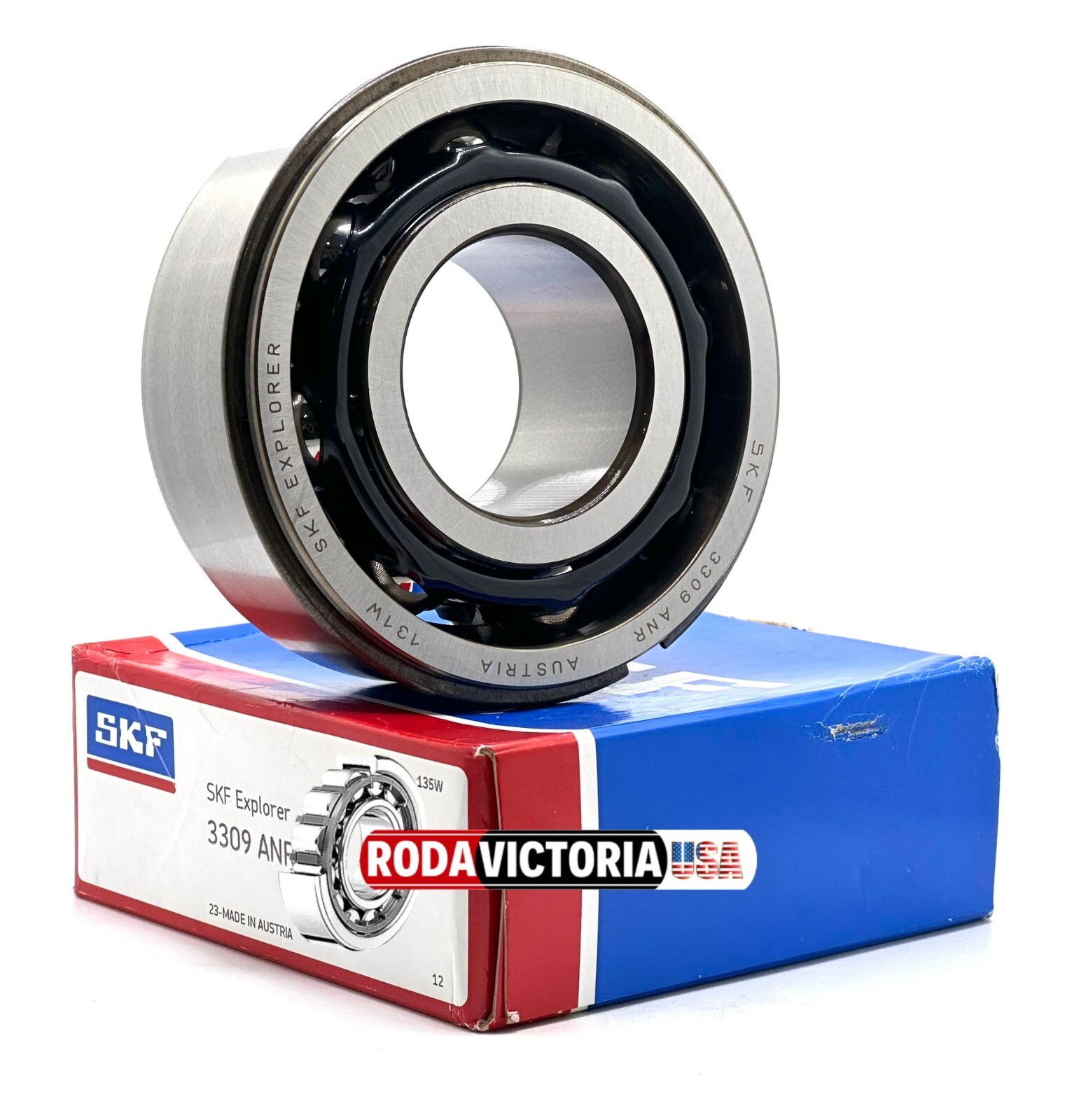 SKF 3309 ANR C3 ANGULAR CONTACT BALL BEARING + SNAP RING 45x100x39.7mm