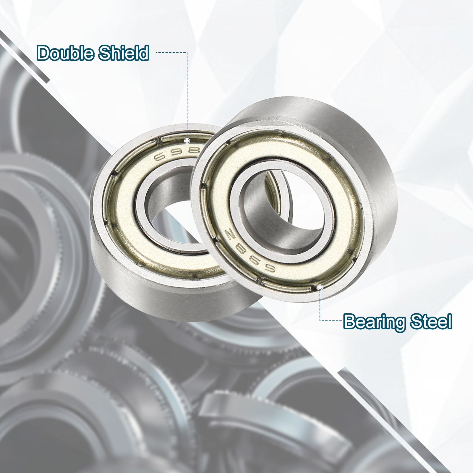 20Pcs 698ZZ Deep Groove Ball Bearings 8x19x6mm Double Shield Bearing