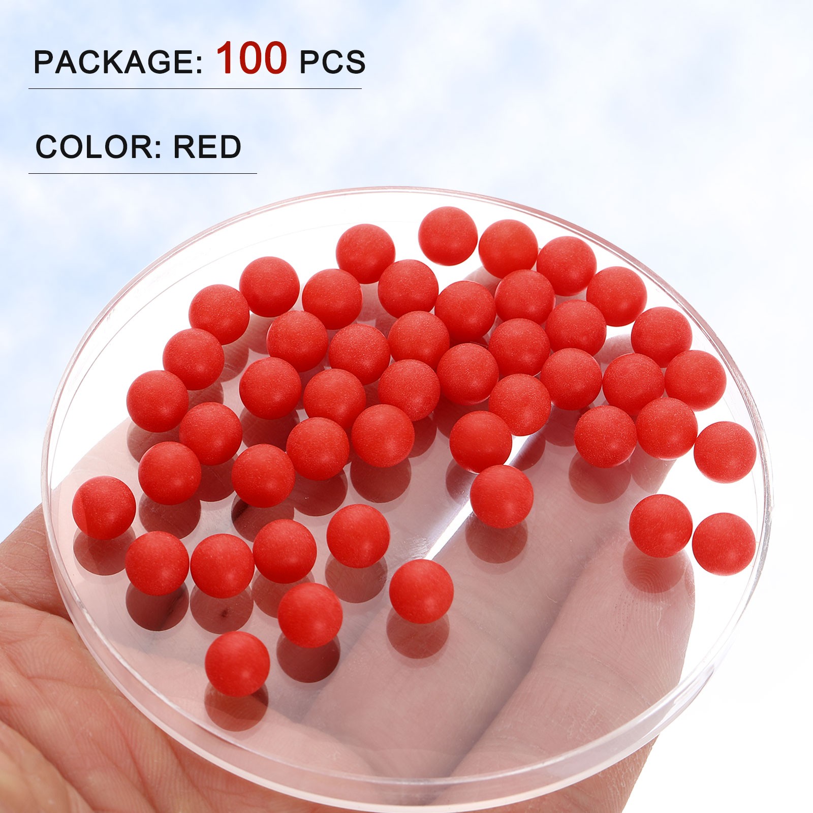 100pcs PP Plastic Bearing Balls 10mm Solid Plastic Ball Red