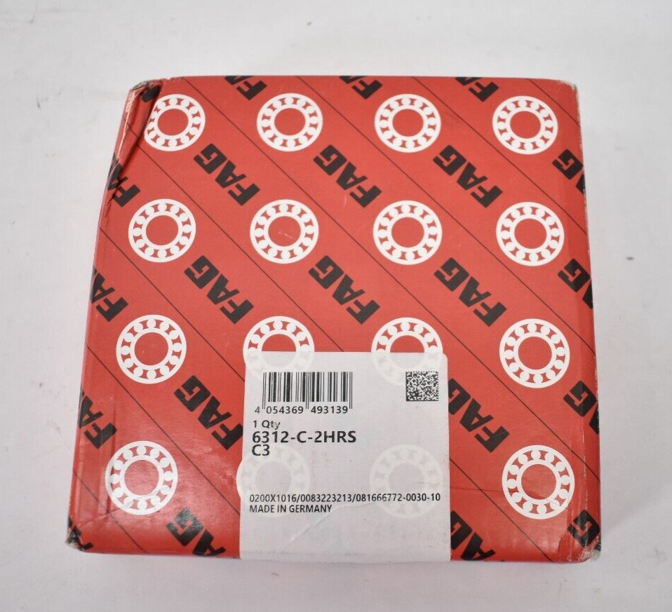 FAG Deep Groove Ball Bearing Tool 6312-C2HRSC3 60mm ID x 130mm AD x 31mm W