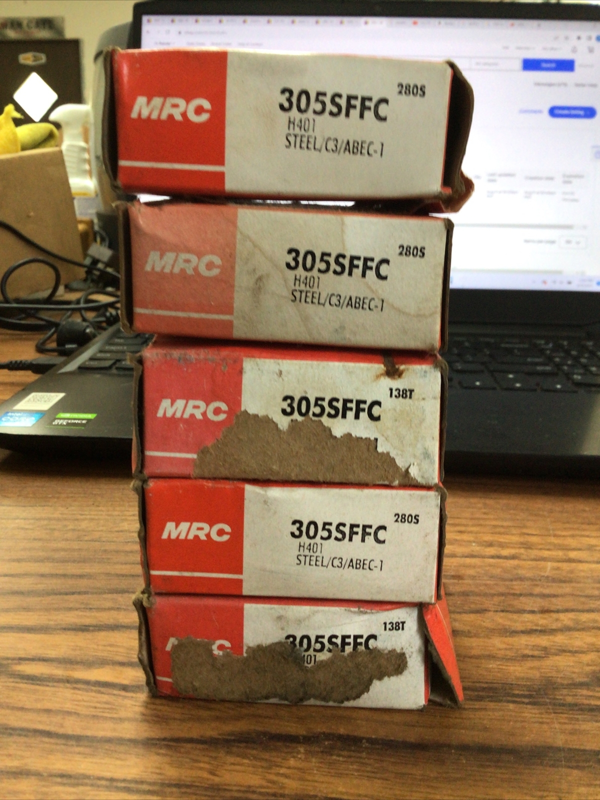 (5-PCS) MRC Single Row Radial Ball Bearing 305SFFC (TA8SG)