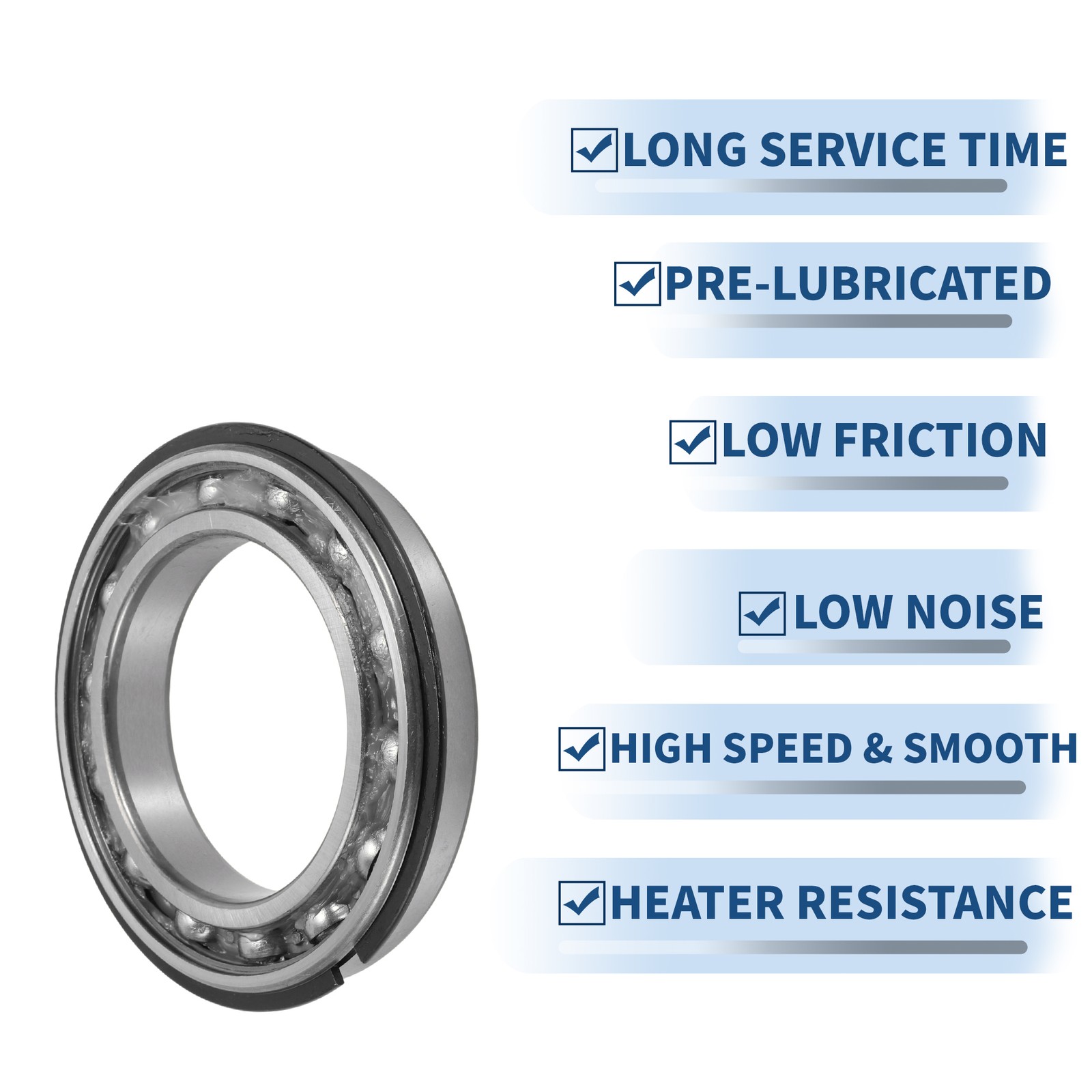 6017NR Deep Groove Ball Bearings 85x130x22mm 1 Pc Silver Tone