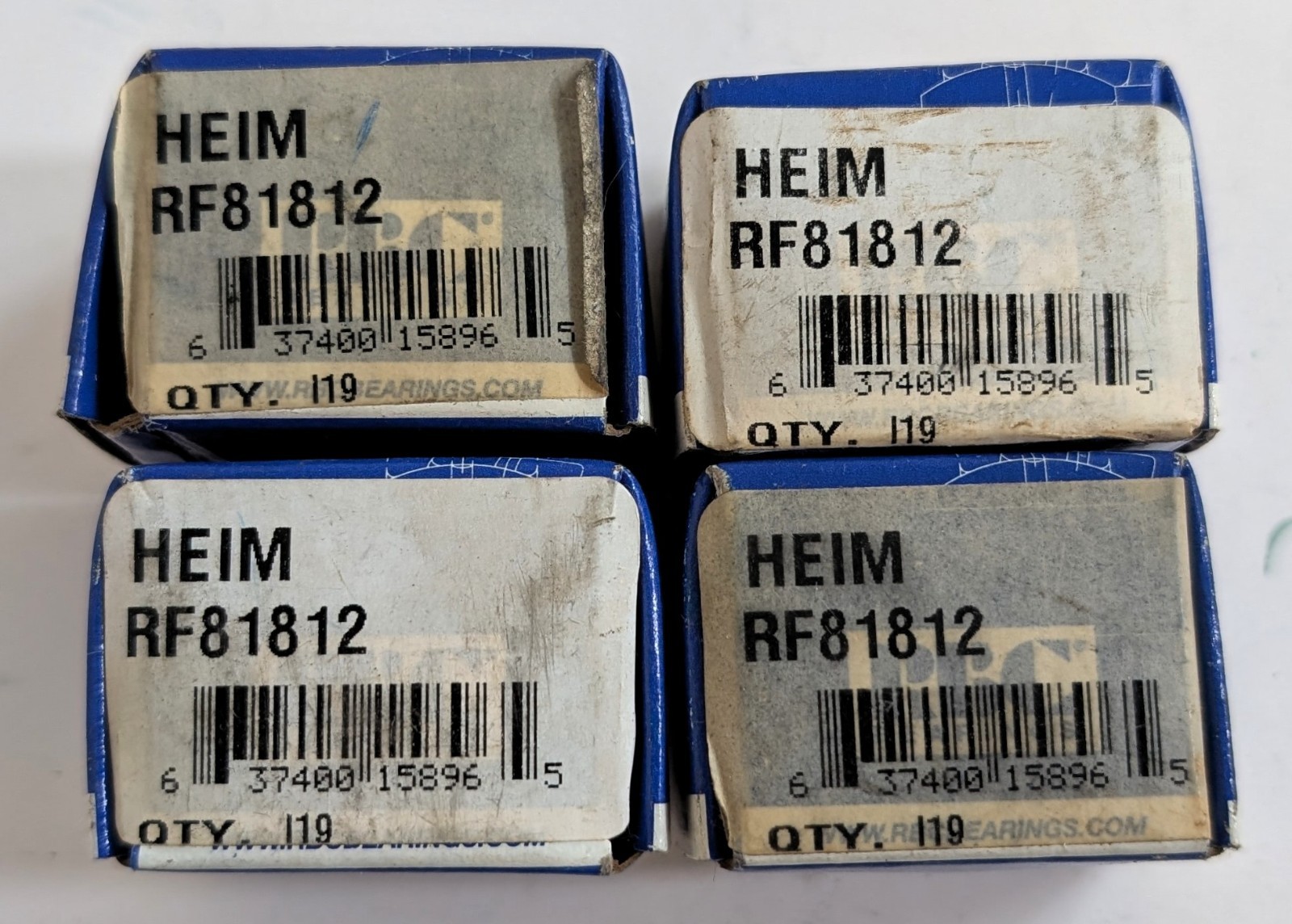 4x RBC NICE RF81812 Heim Open Flanged Radial Ball Bearings – Unused Old Stock