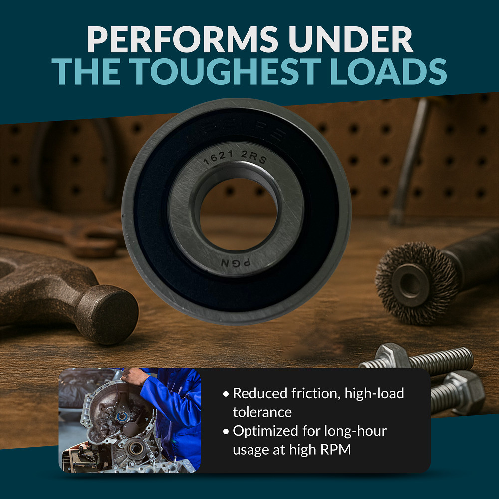 PGN (2 Pack) 1621-2RS Bearing – Lubricated Chrome Steel Sealed Ball Bearing