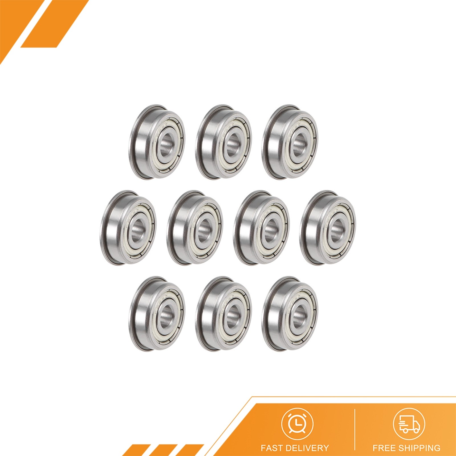 10pcs – F625ZZ Flange Ball Bearing 5x16x5mm Shielded Chrome Bearings