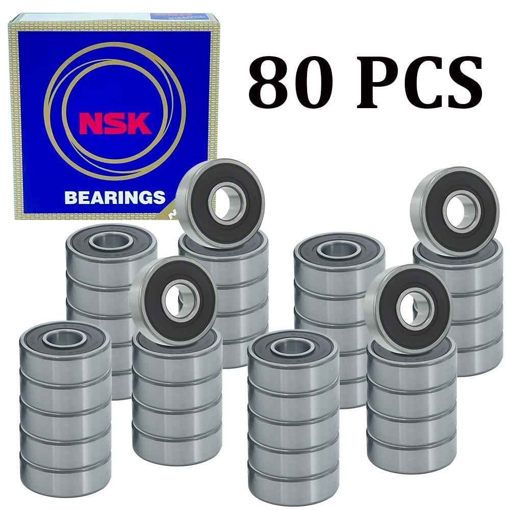 80Pcs NSK 608-DD Double Rubber Sealed Ball Bearings 8x22x7mm