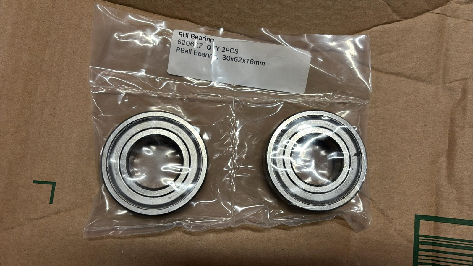 RBI Bearing 6206-ZZ Ball Bearing 30x62x16 mm (Qty 10)