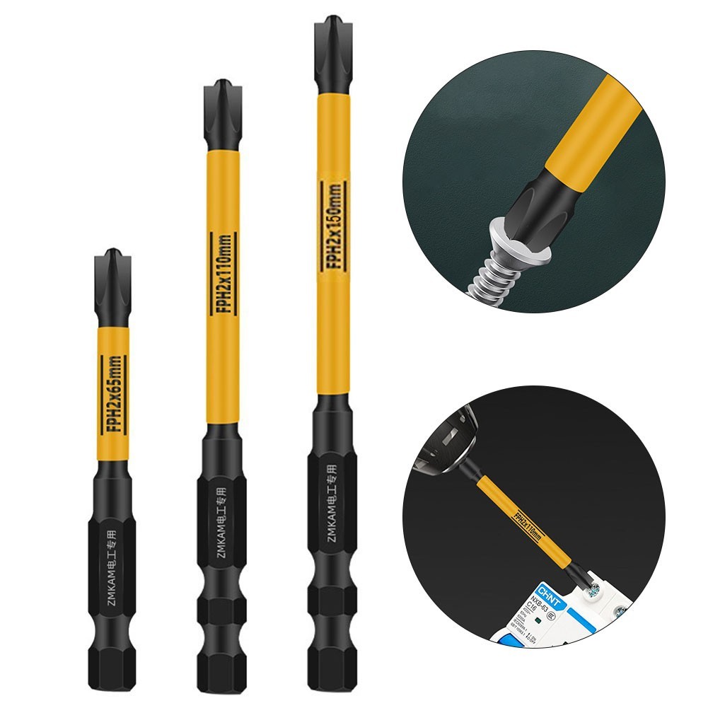 Rust Resistant Magnetic Screwdriver Bit Set FPH2 for S 2 Alloy Steel 65 110