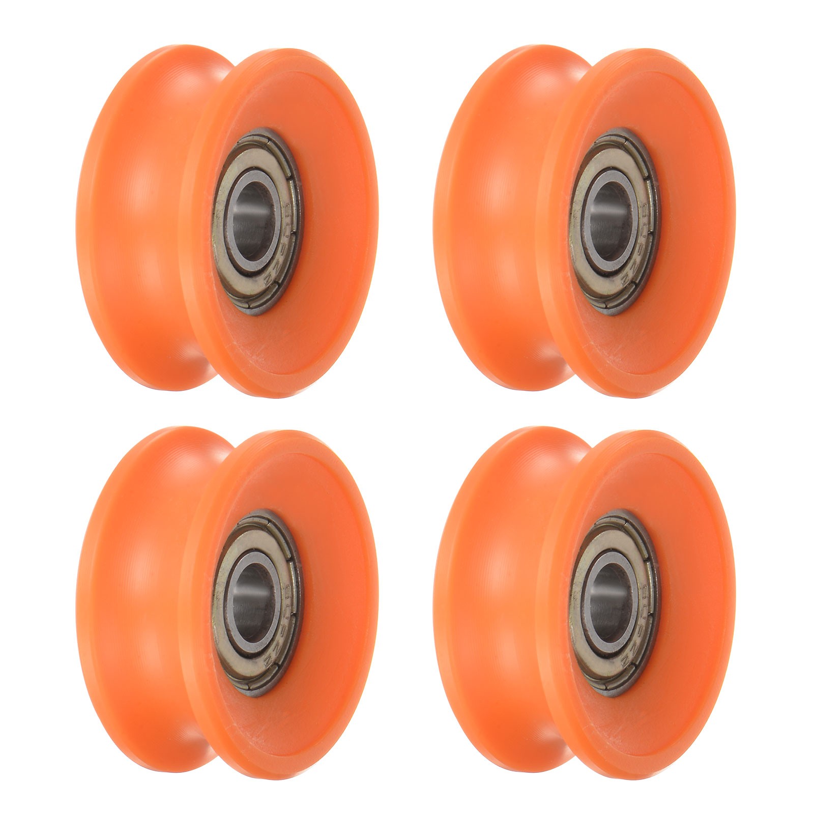 4pcs U Type Groove Pulley Guide Rolling Bearing 6x30x13mm Roller Wheel Orange