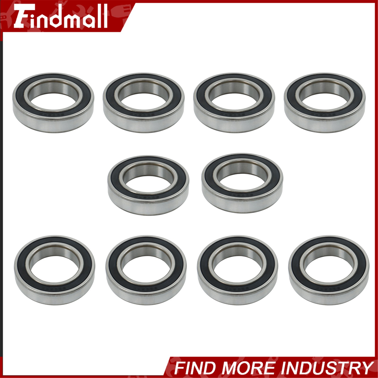 Findmall 6009-2RS Deep Groove Bearings 10 Pack 45x75x16mm Pre-Lubed Sealed