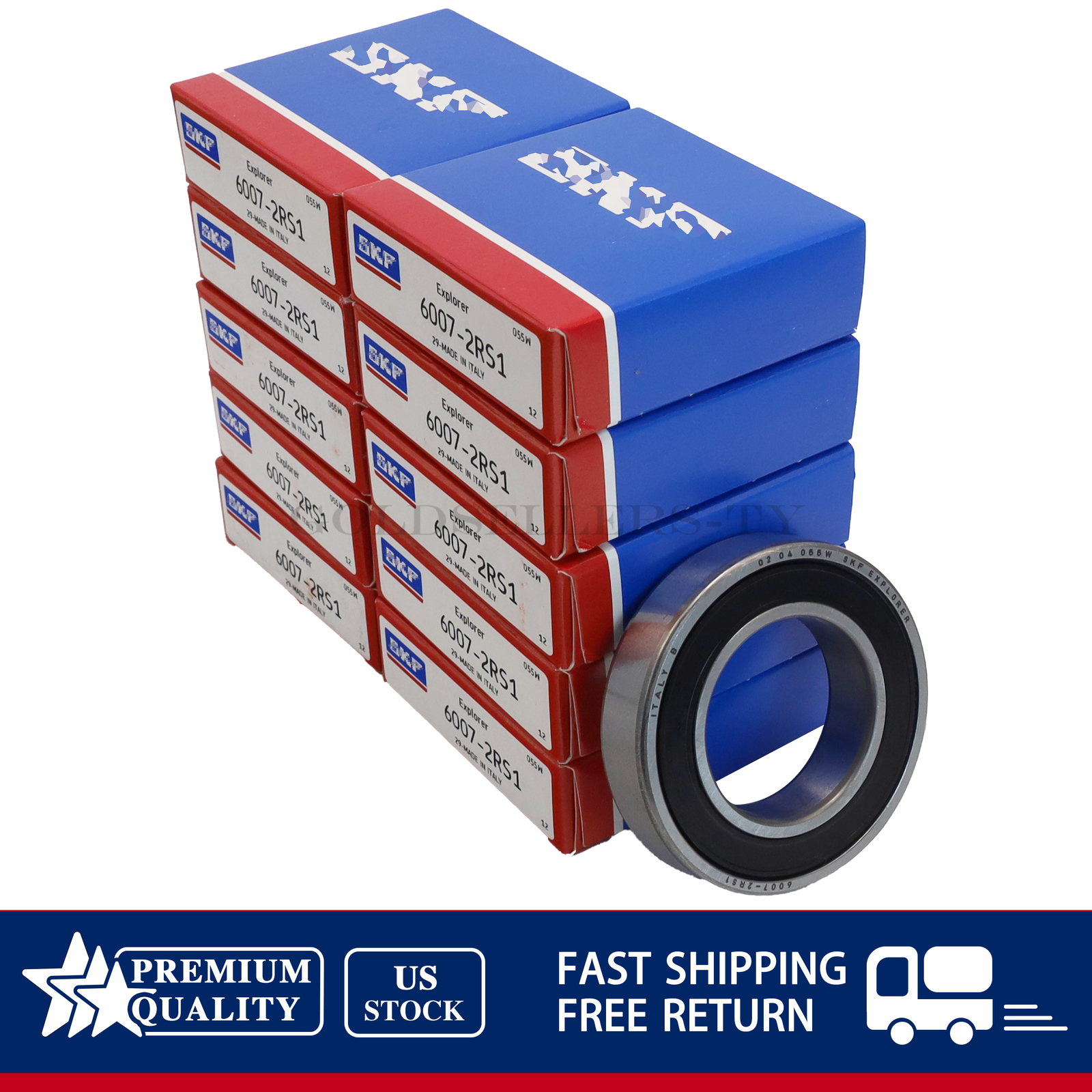 10x Fits SKF 6007 2RS1 Deep Groove Ball Bearing Rubber Sealed 35x62x14mm 6007RS