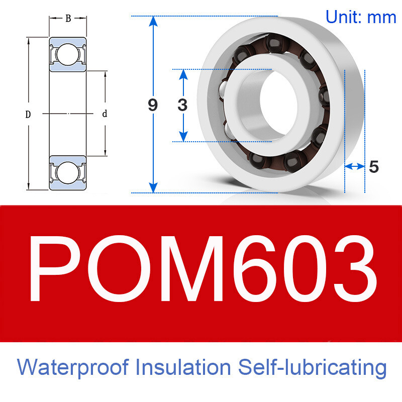 POM Plastic Bearing 603/623/683/693 CE Glass Ball Miniatue Bearing All Sizes