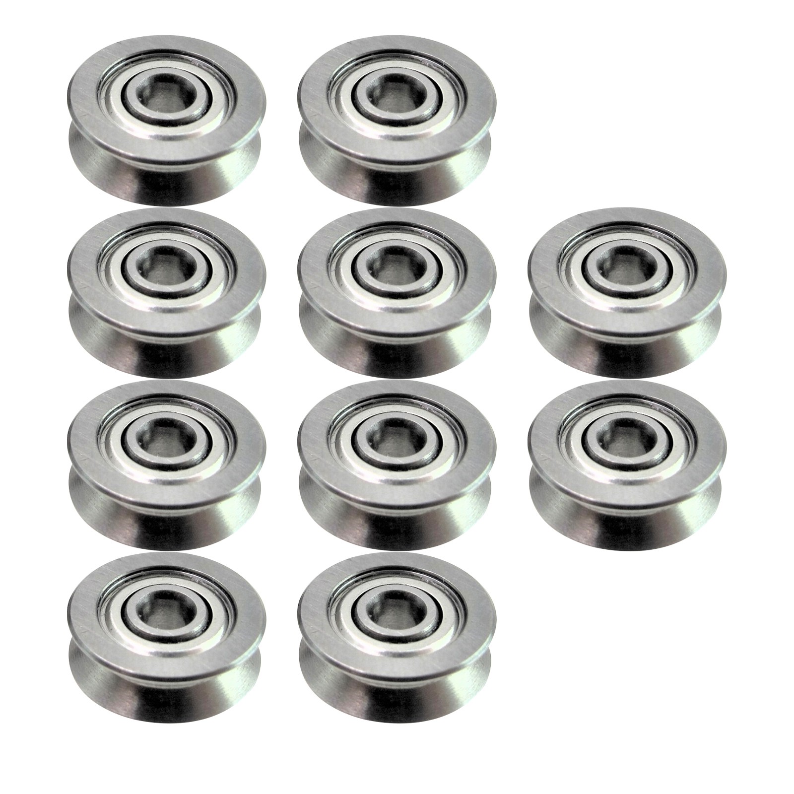10Pcs V623ZZ Groove Guide Pulley Rail Ball Bearings For Linear Motion System E
