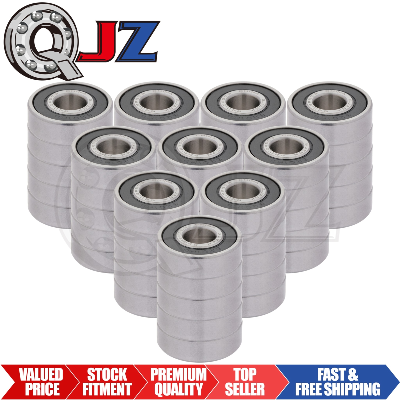 [Qty.50] SS6201-2RS Stainless Radial Ball Bearing [12mm Bore x 32mm OD x 10mm W]