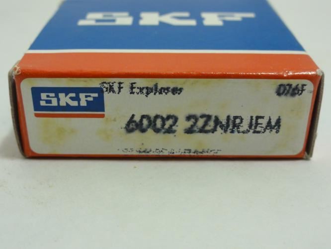 201258 New In Box; SKF 6002 2ZNRJEM Ball Bearing; 15mm ID x 32mm OD x 9mm Wide