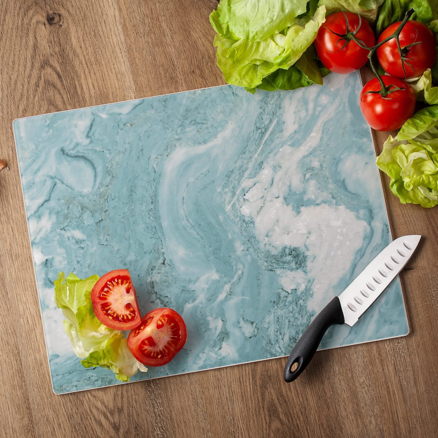 CounterArt Teal Quartz Design 3mm Tempered Glass Cutting Board 15” x 12″ |