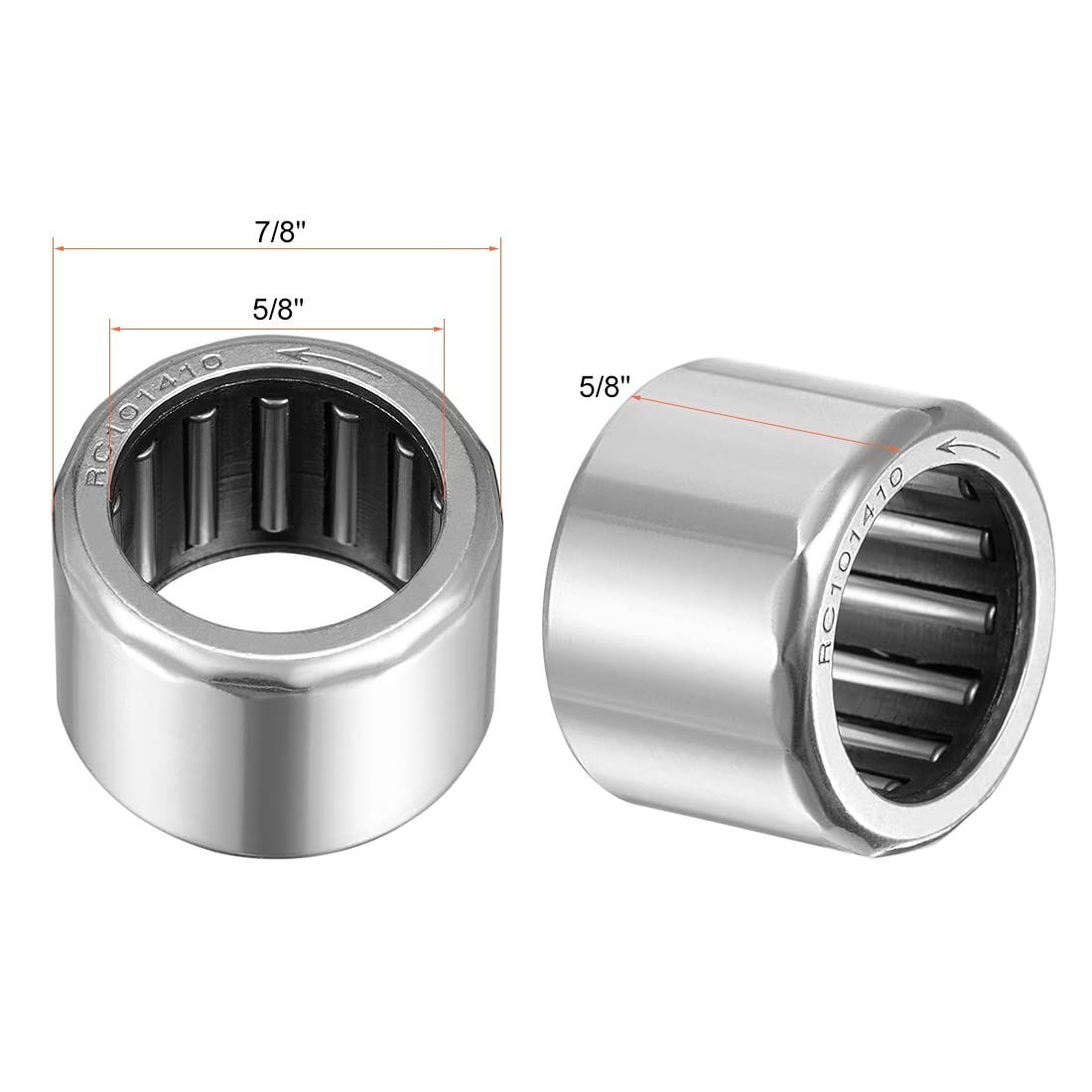 uxcell RC101410 Needle Roller Bearing 5/8″ Bore 7/8″ OD 5/8″ Width