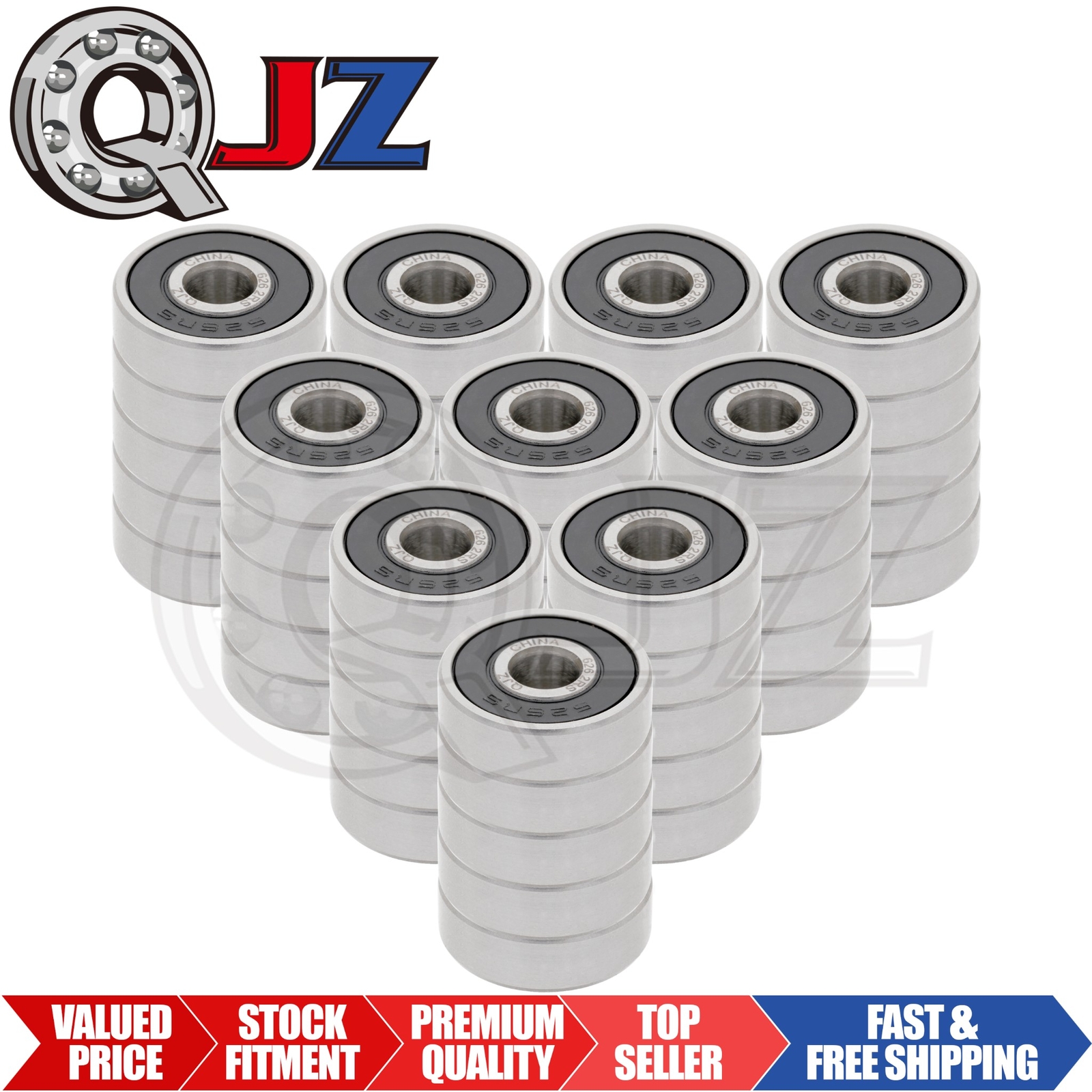 [Qty.50] New 626-2RS Miniature Sealed Ball Bearing [6mm Bore x 19mm OD x 6mm W]