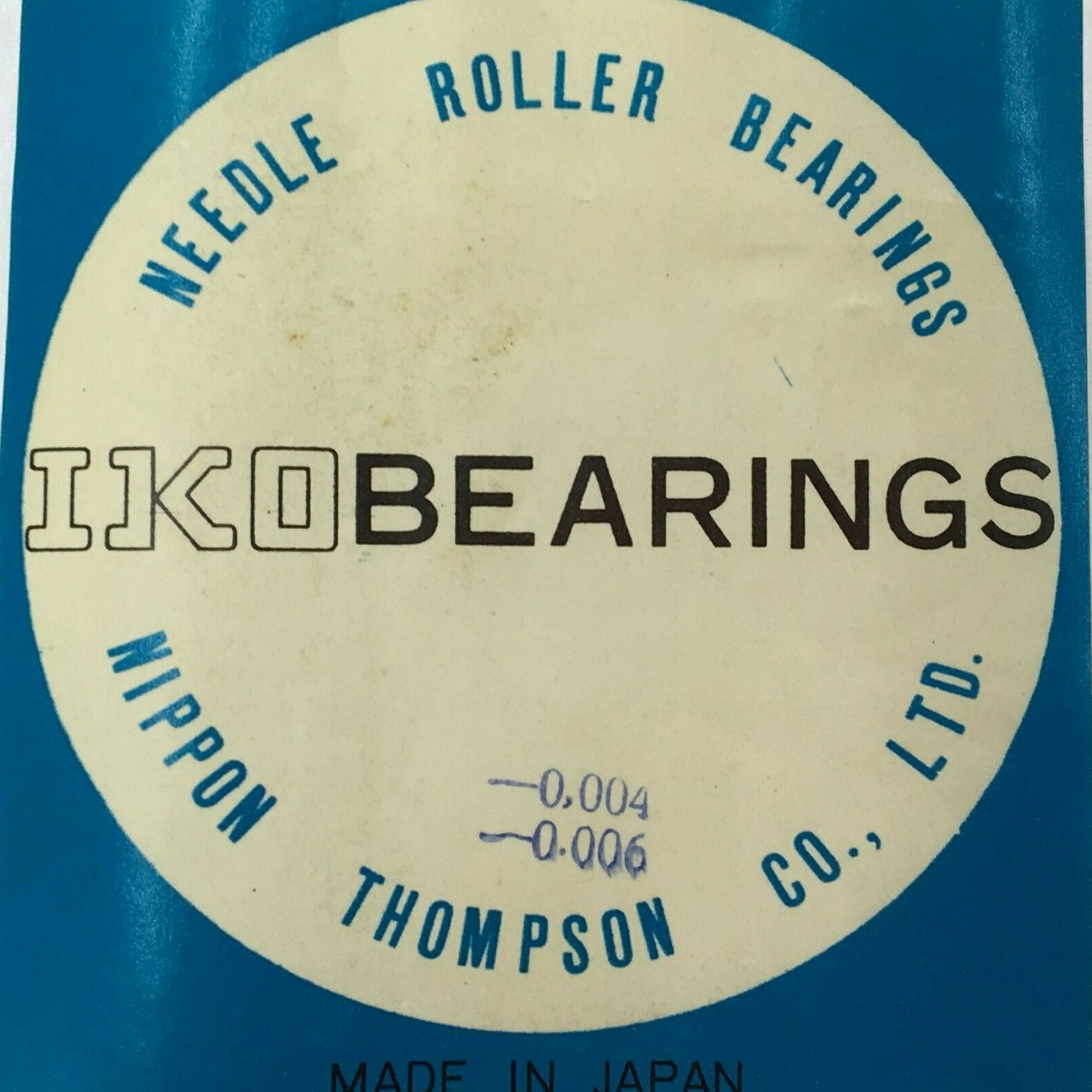 Iko Brand Needle Roller Bearing Ktv 20X25X25 New Old Stock Nippon Thompson Co