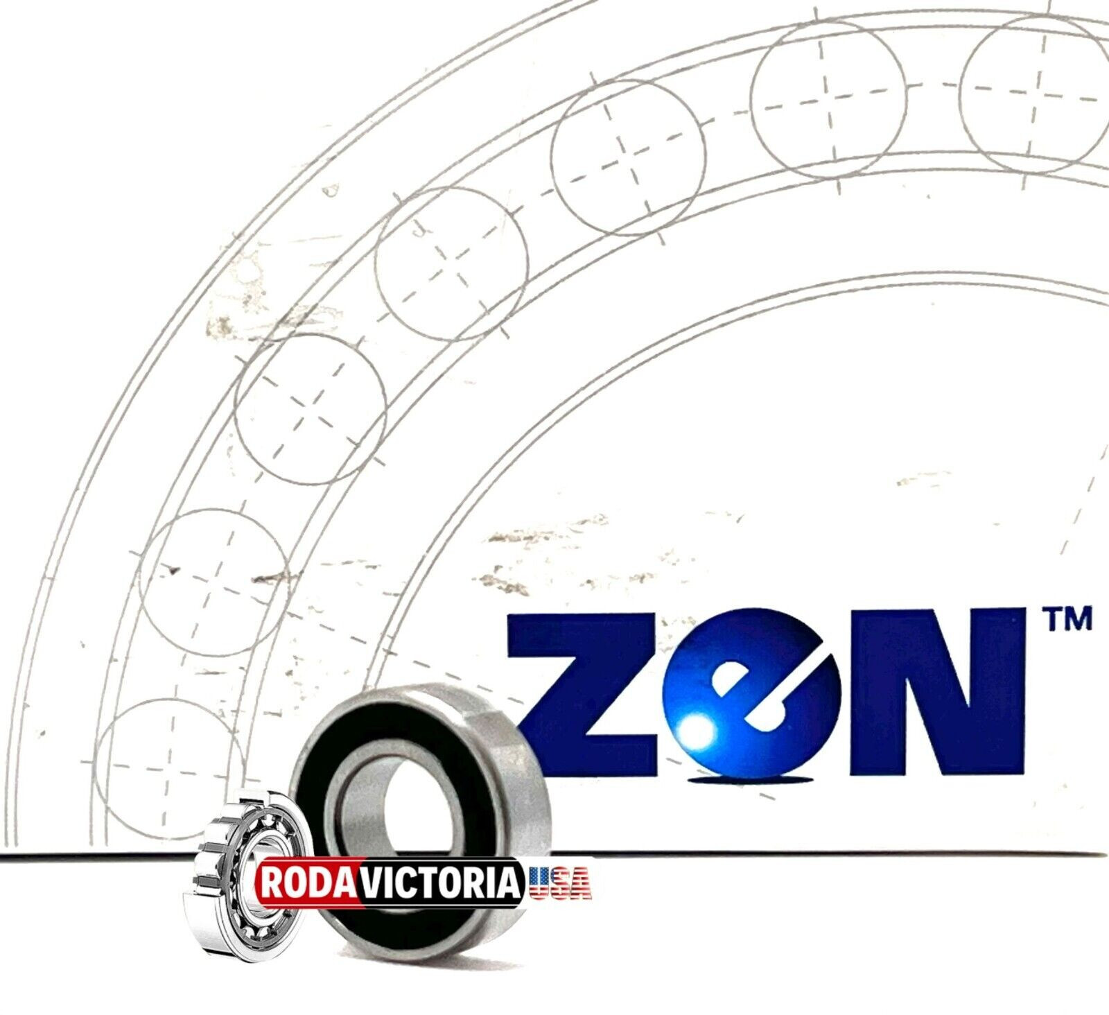ZEN 688 2RS DEEP GROOVE BALL BEARING, METAL SHIELDED 8x16x5 mm