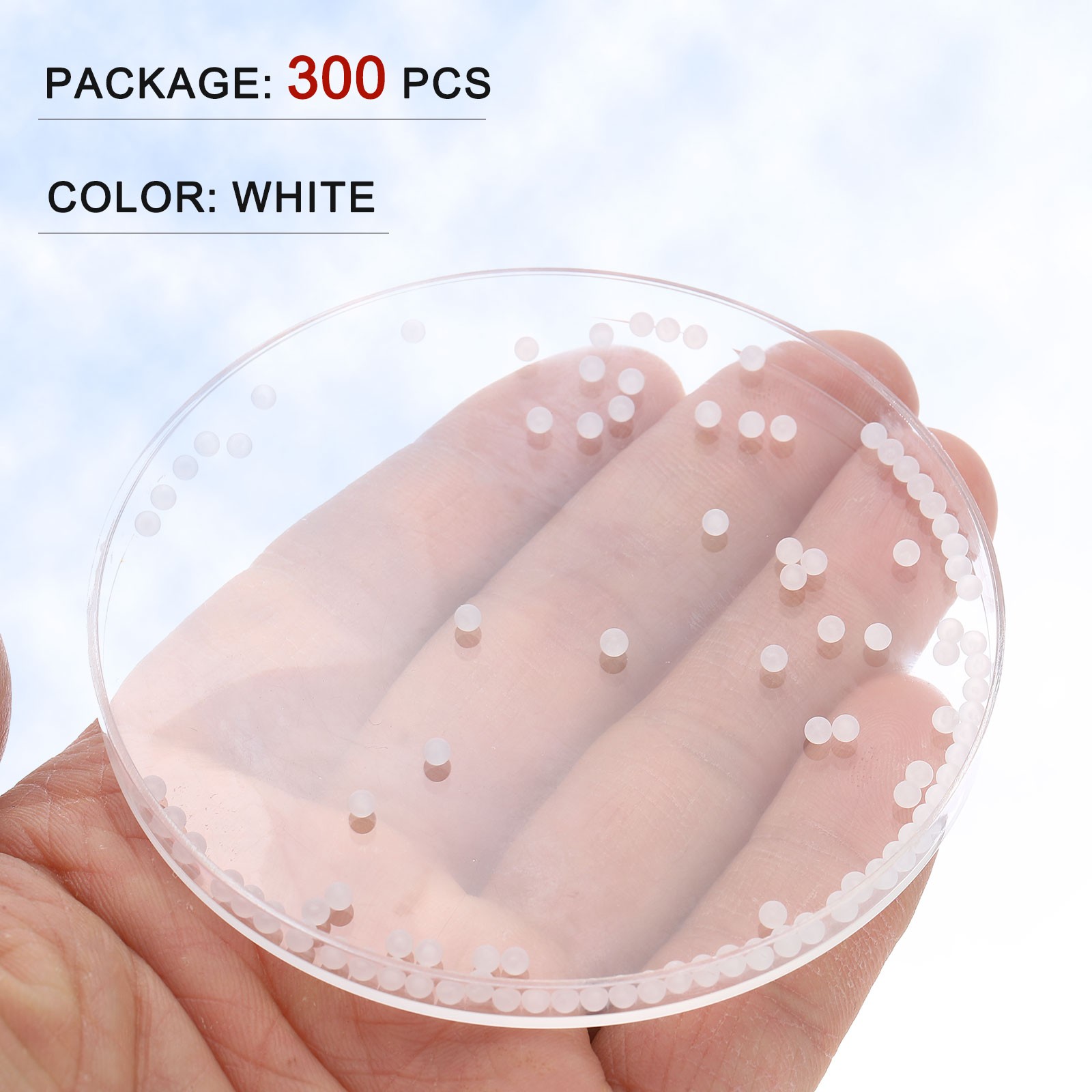 300pcs PP Plastic Bearing Balls 3/32″ (2.381mm) Solid Plastic Ball, White