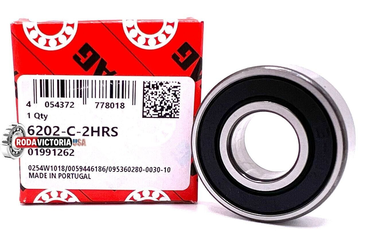 FAG 6202 2RS C3 DEEP GROOVE BALL BEARING, RUBBER SEALED, 15x35x11 mm 6202DDU C3