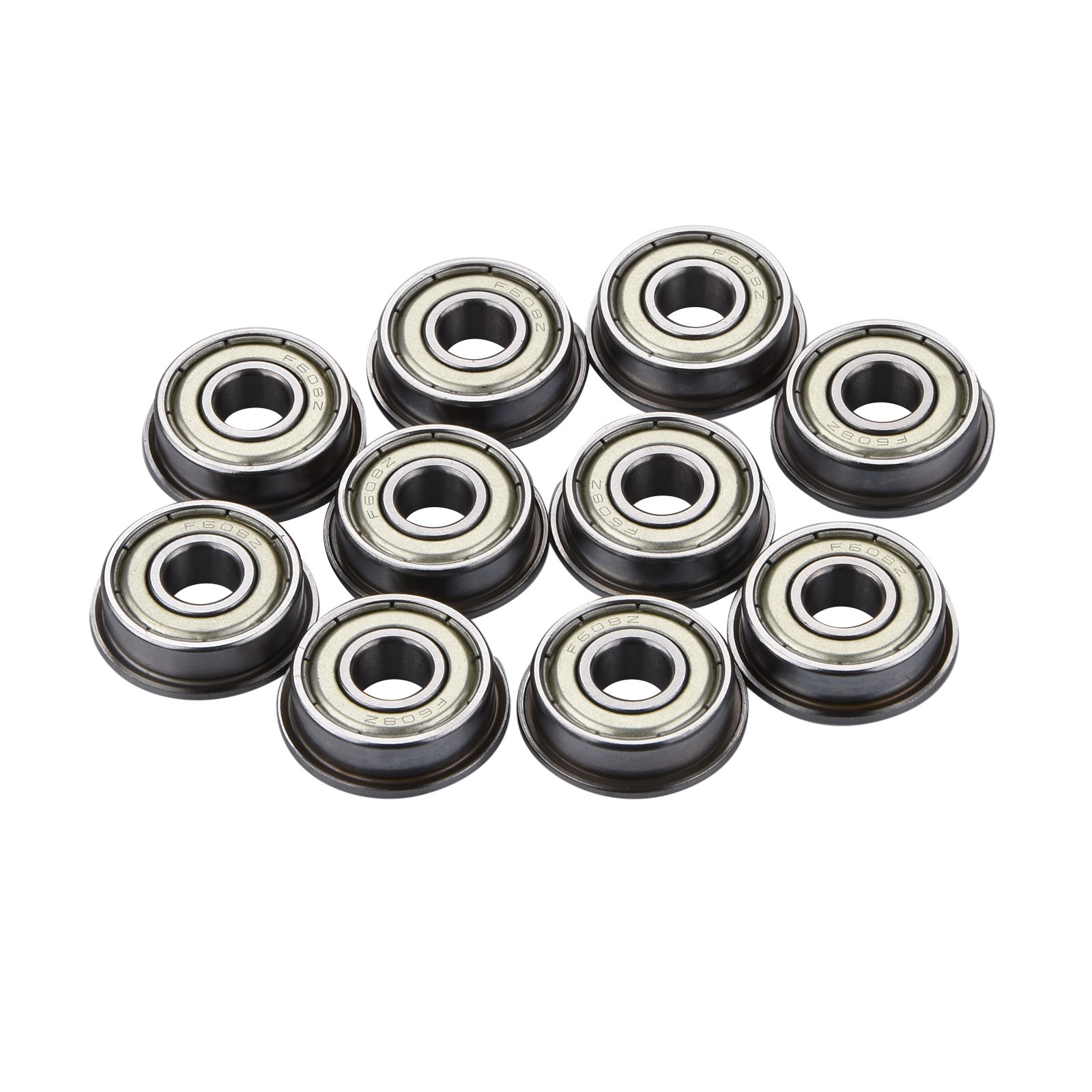 10x Metric Flanged Bearing Flange Ball Bearing F608ZZ 8*22*7mm Flange Bearing