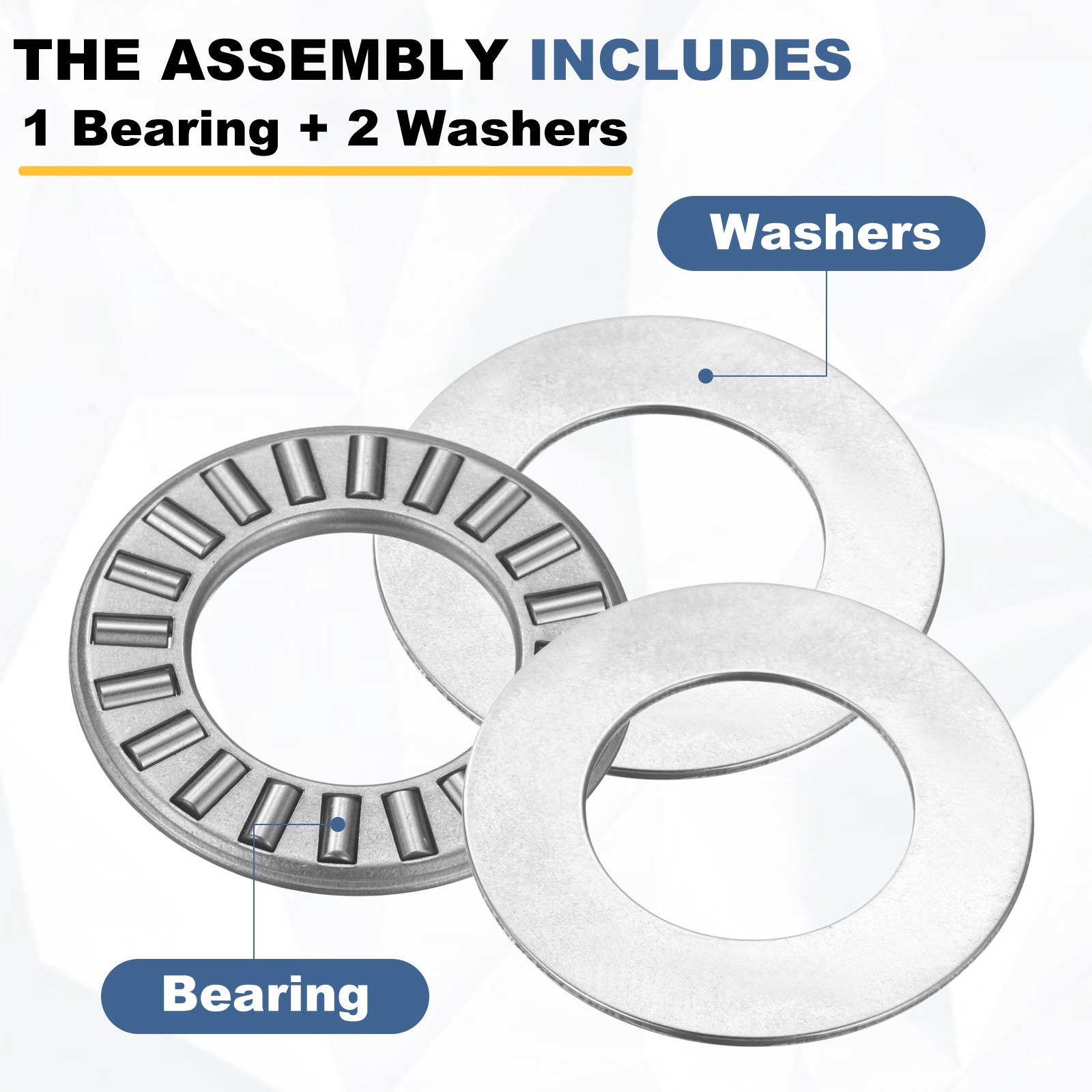 10pcs NTA1018 Needle Roller Thrust Bearings with Washers 5/8″x1-1/8″x1/8″
