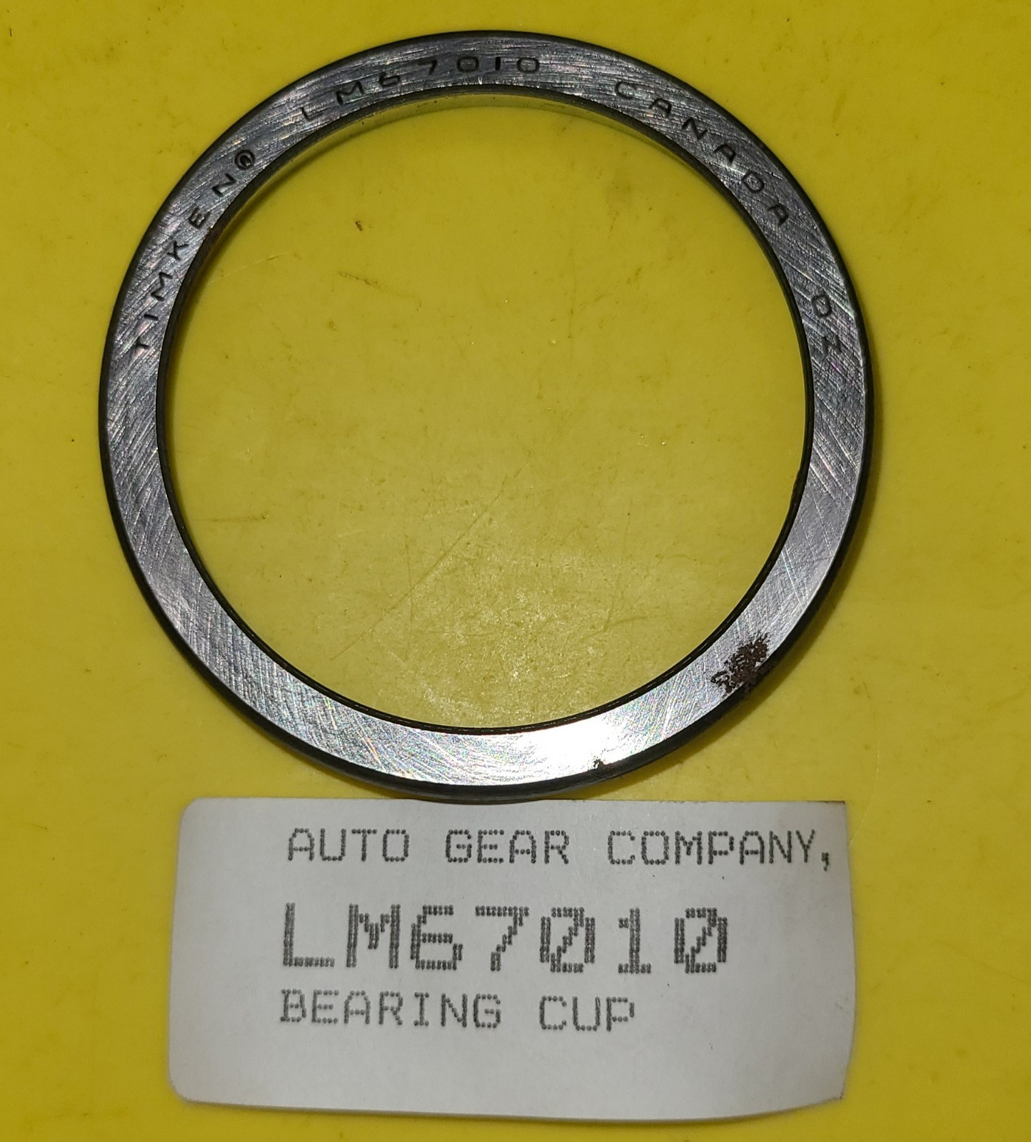 Timken LM67010 Tapered Roller Bearing Cup, 2.328″ OD, 0.465″ Width