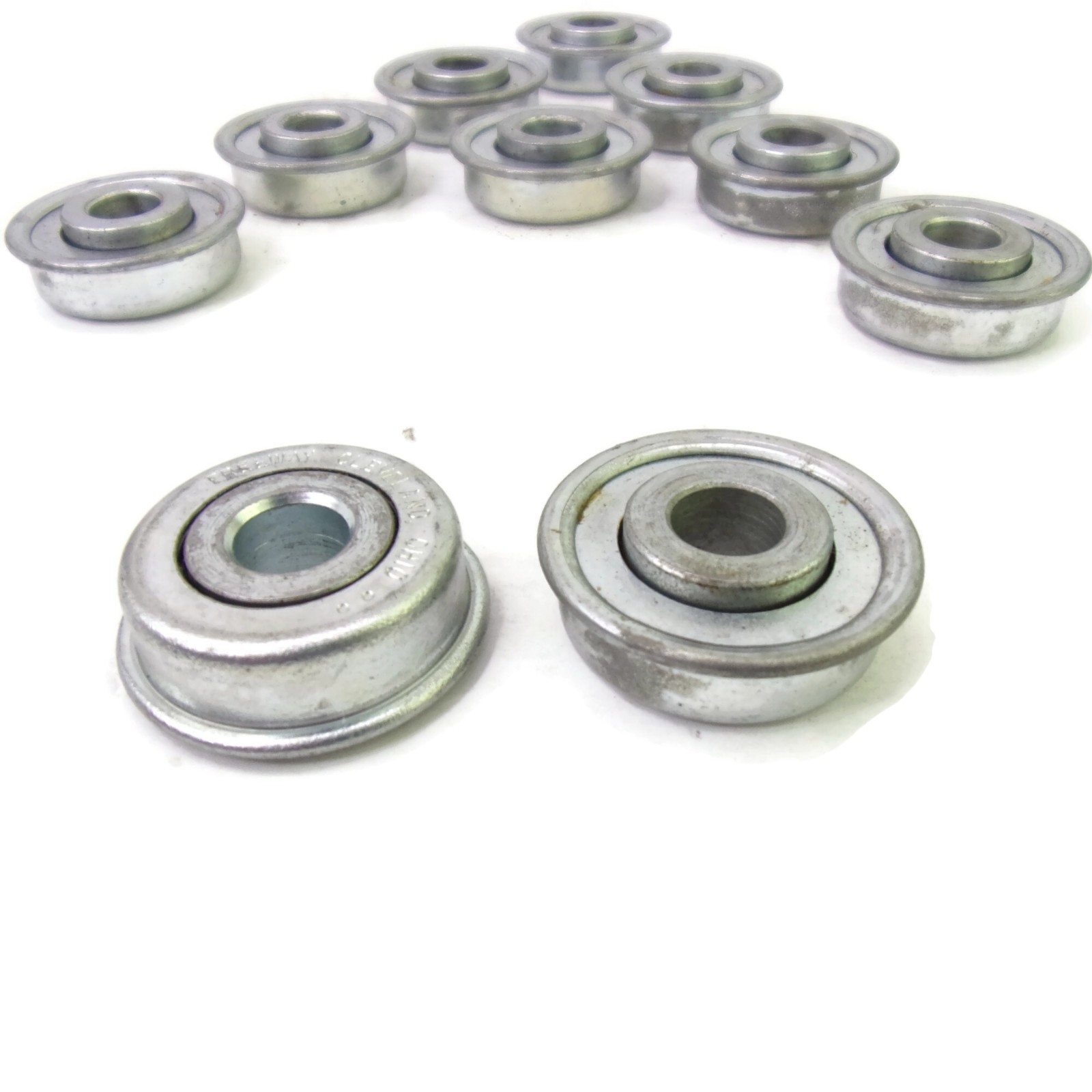 10-pk USED Flange Bearings I.D. 3/8″; O.D. 1-1/8″; Total width 7/16″