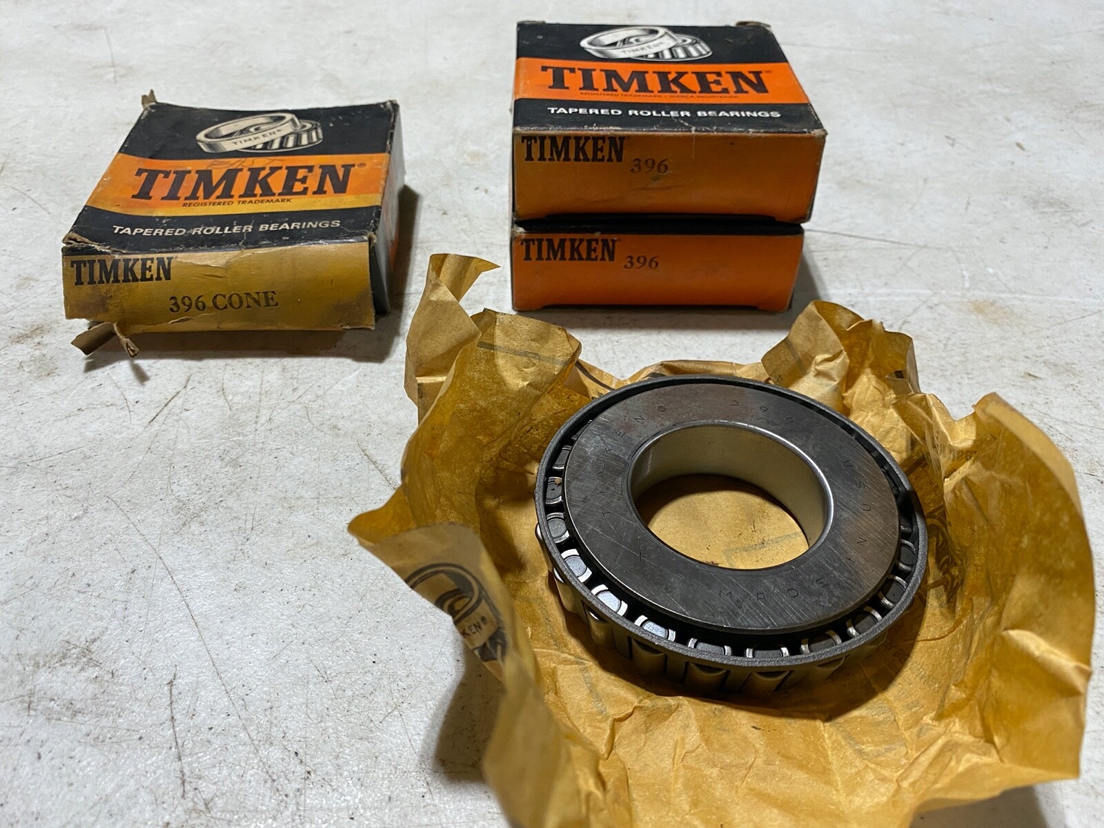 One (1) Timken 396 Tapered Roller Bearing Cone, NOS