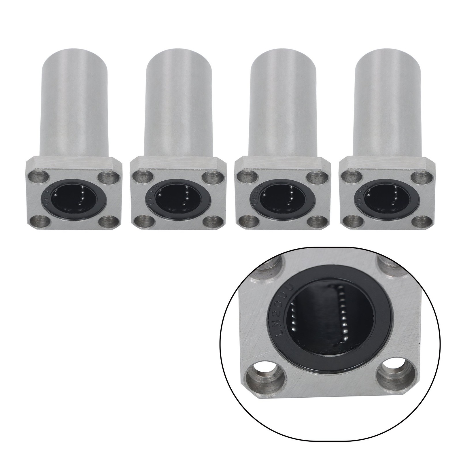 LMK20LUU Linear Bearing 20x32x80mm Extra Long Square Flange Steel Cage