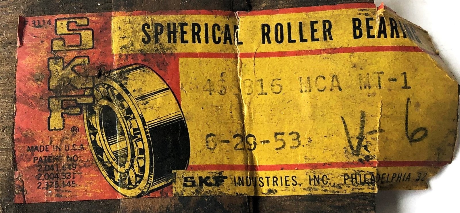 SKF V-6 ROV3 Self Aligning Spherical Roller Bearing 466816 MCA MT (2W26/C4O) NOS