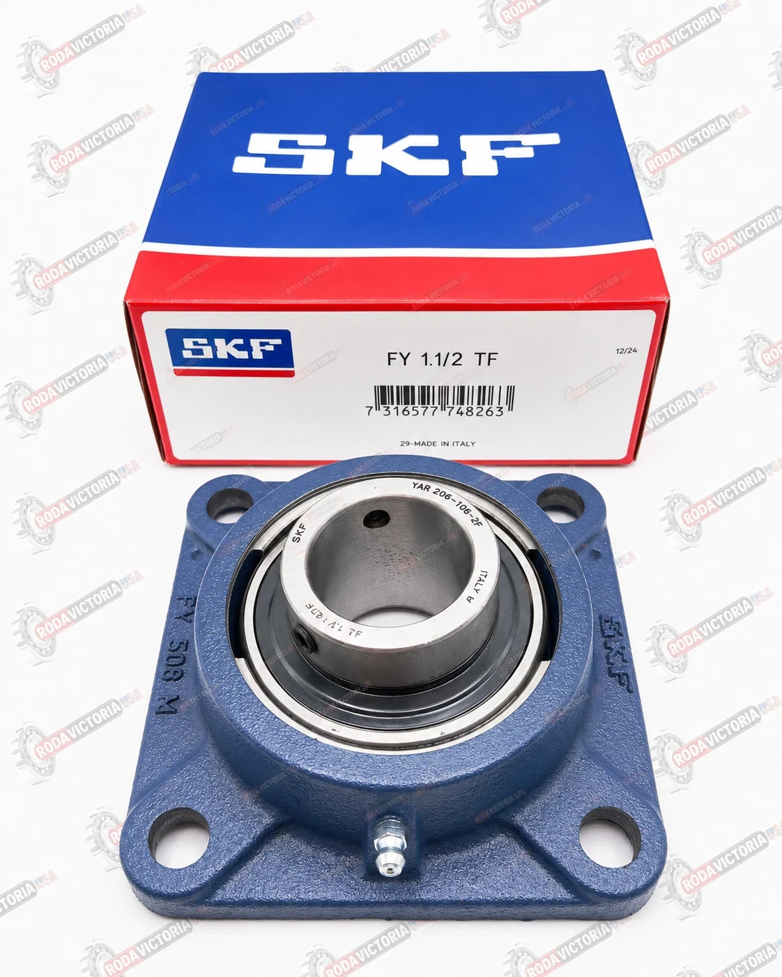 SKF FY 1 1/2 TF Flanged Housing Bearing Unit YAR203-008.2F + FY503M 1 1/2″ Bore