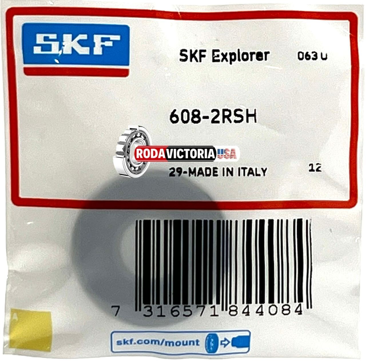 SKF 608 2RSH DEEP GROOVE BALL BEARING, RUBBER SEALED 8x22x7 mm 608-2RS 608DDU