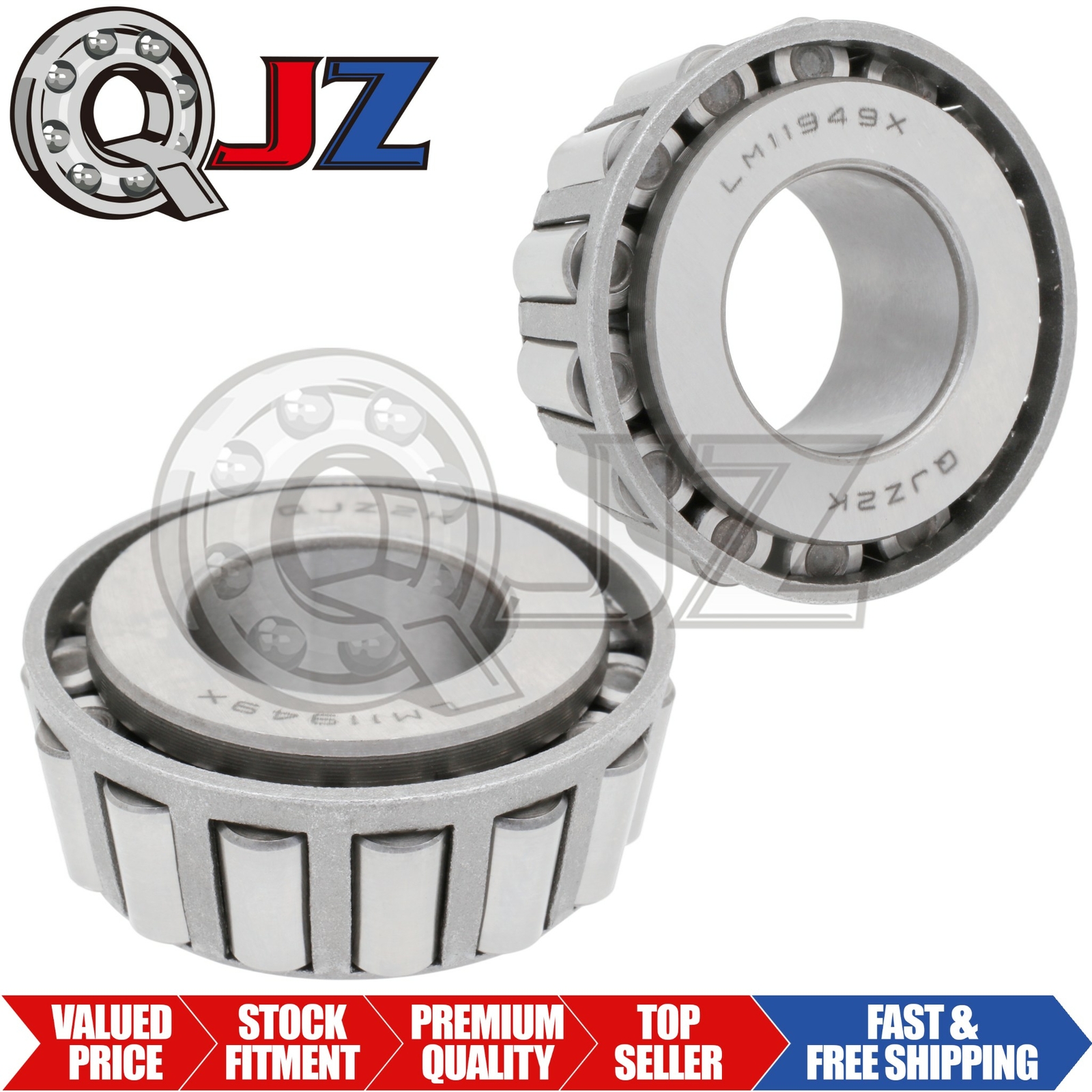 [2-Pack] LM11949X Tapered Roller Inner Ring Cone 0.75″(Bore) x 0.655″(Width)