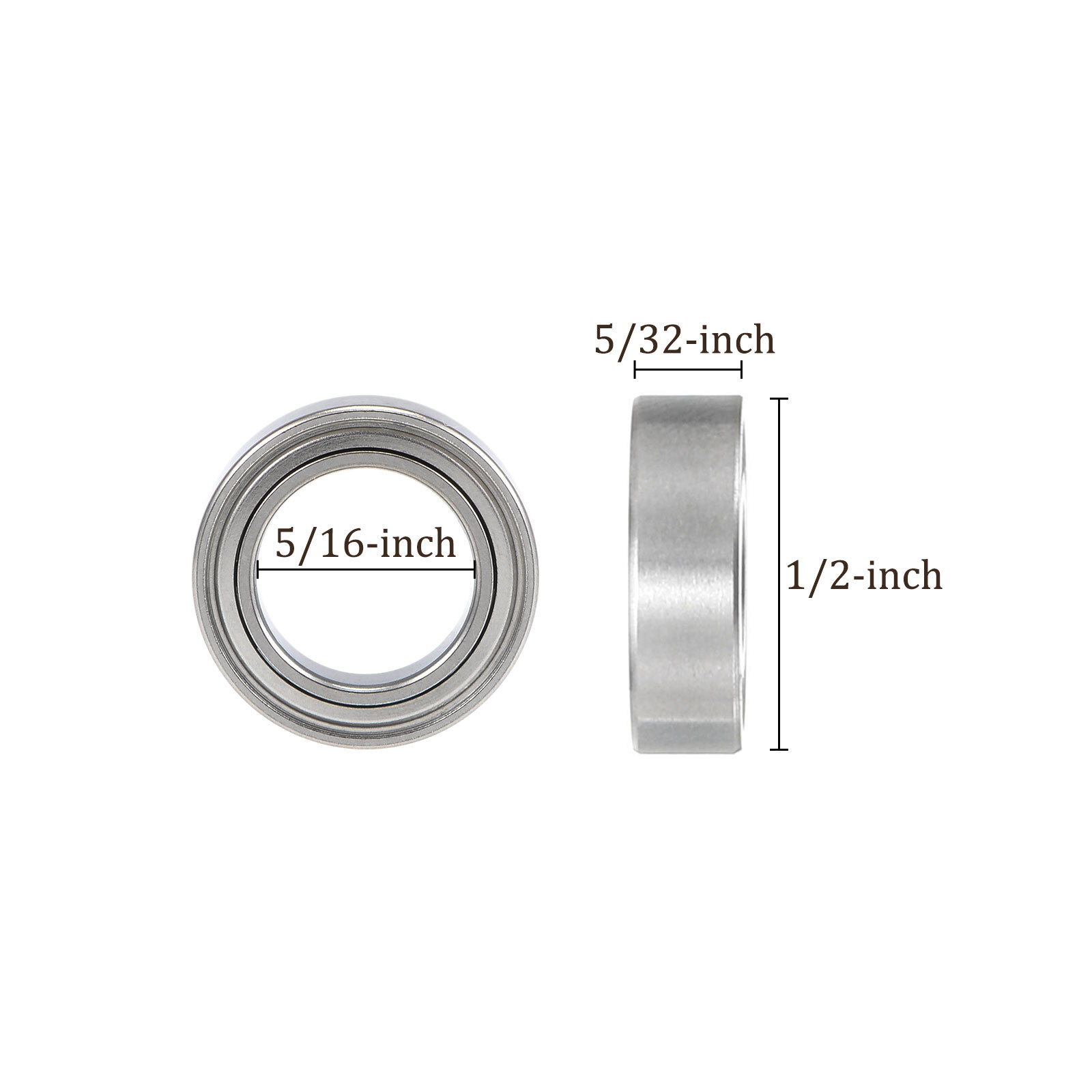 10pcs Deep Groove Ball Bearings 5/16″ x 1/2″ x 5/32″ Chrome Steel Double Shield