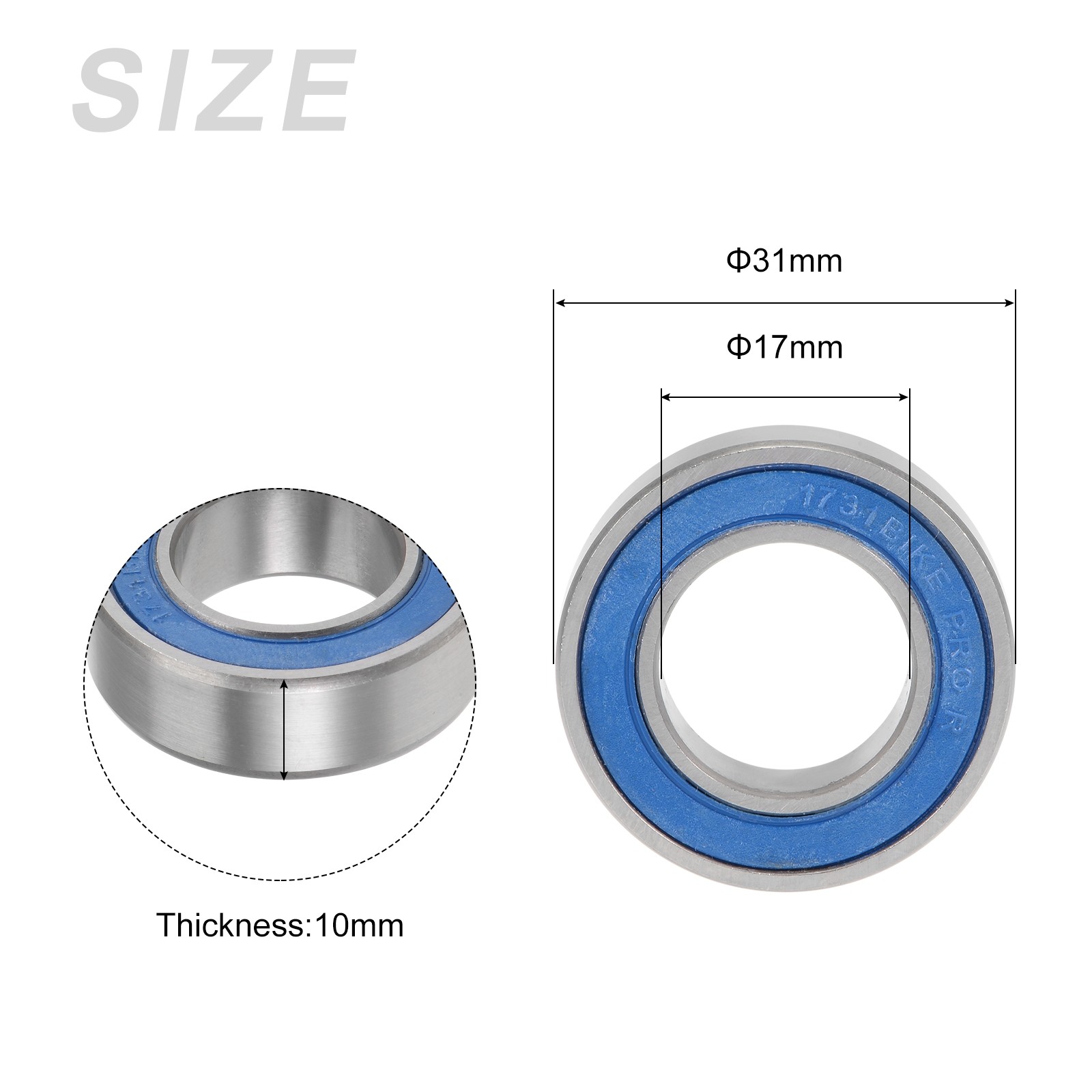Deep Groove Ball Bearing 173110-2RS 17x31x10mm 4Pcs Chromium Steel Double Sealed