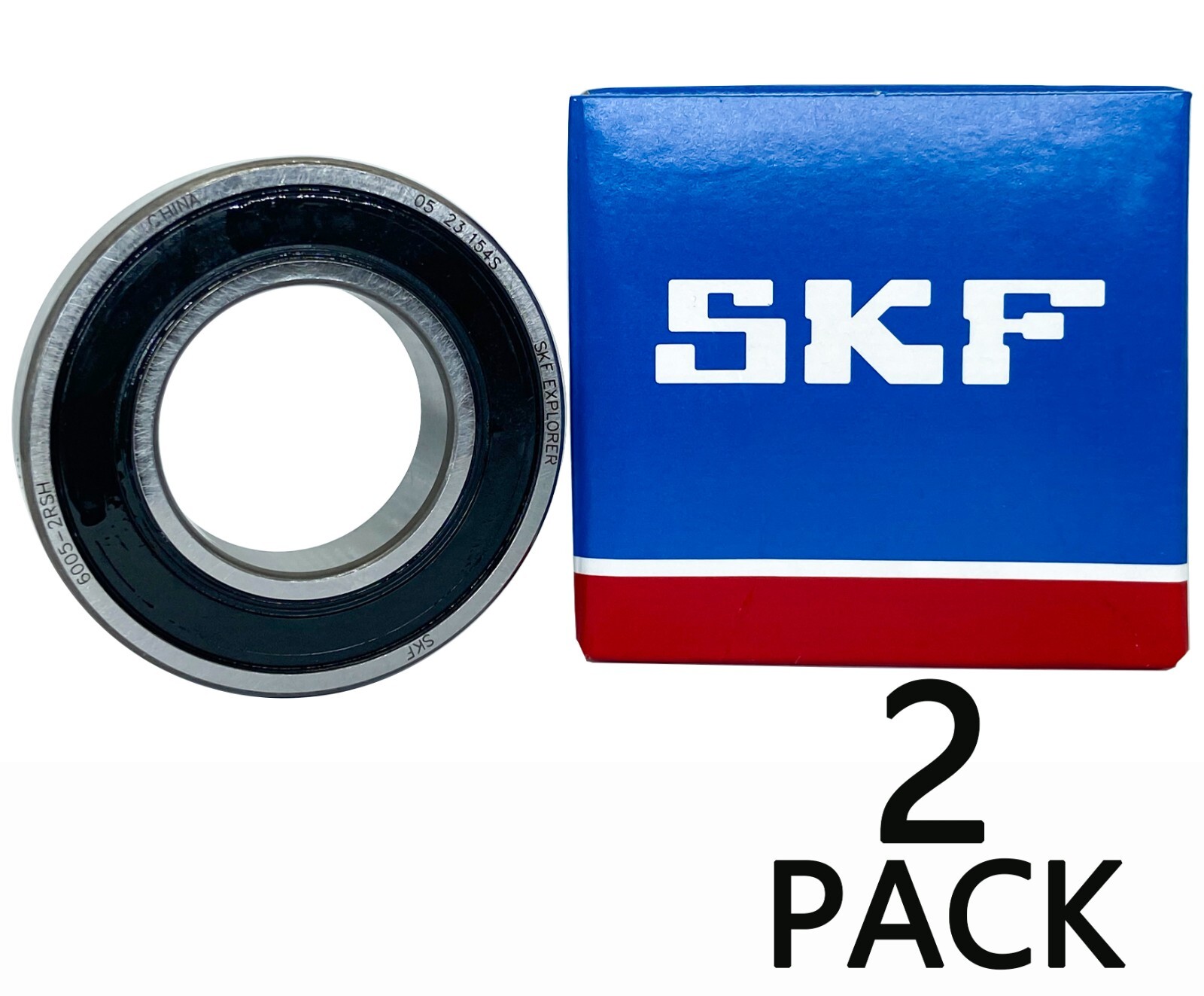 2PACK SKF 6005-2RSH 25X47X12MM Double Rubber Seal Ball Bearings