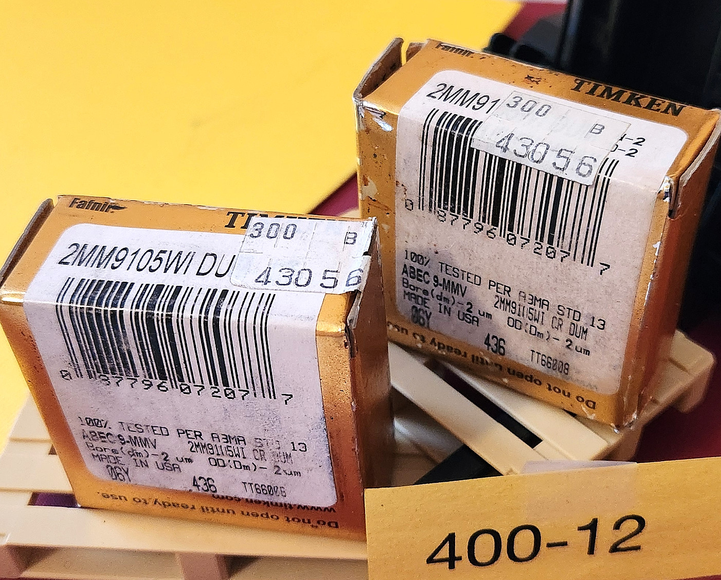 Lot: Two new sets of 2 Timken Fafnir 2MM9105WI DUM Super Precision Ball Bearings