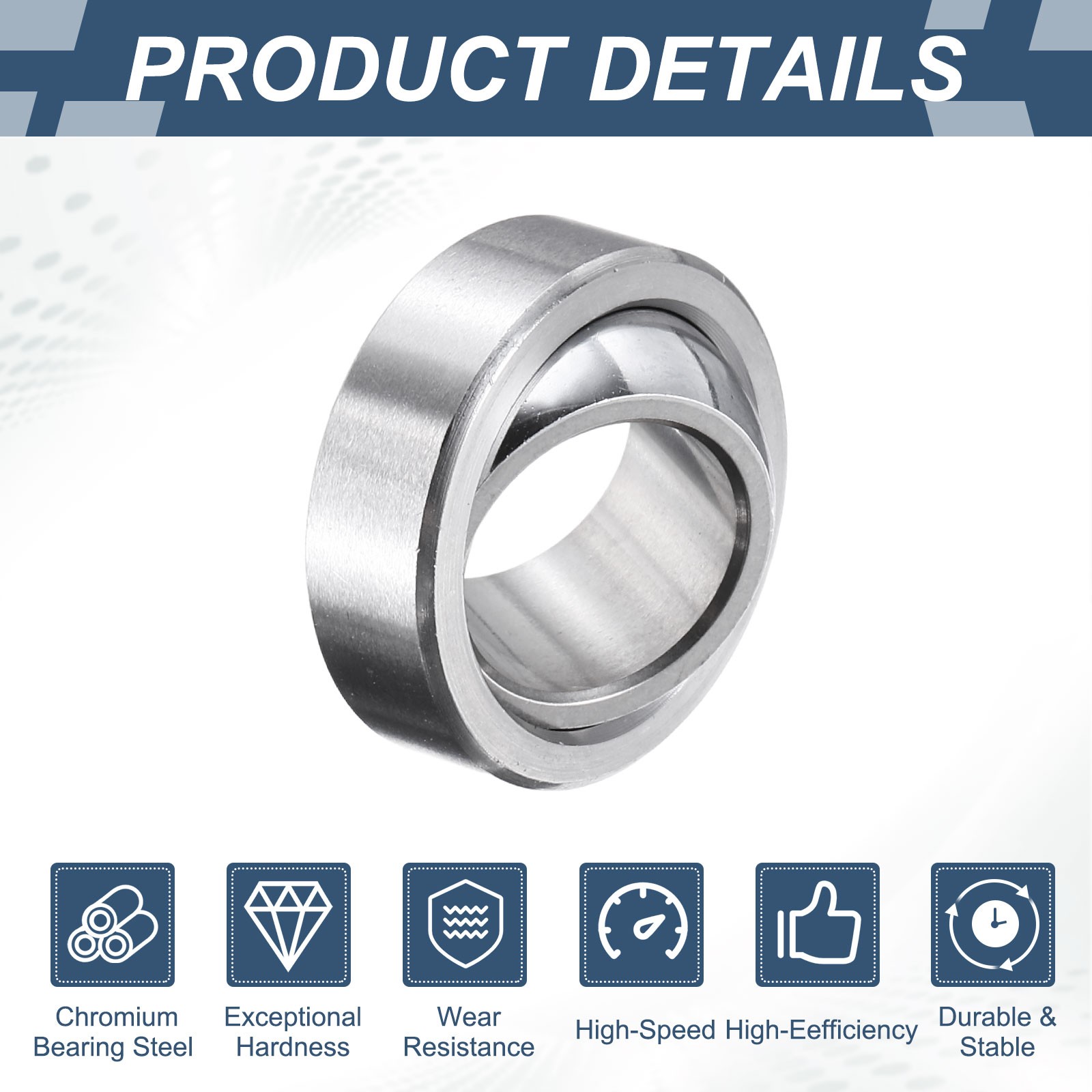 2 Pcs 12x22x7mm GE6C Spherical Plain Bearing Bearing Steel Bearing ABEC-3
